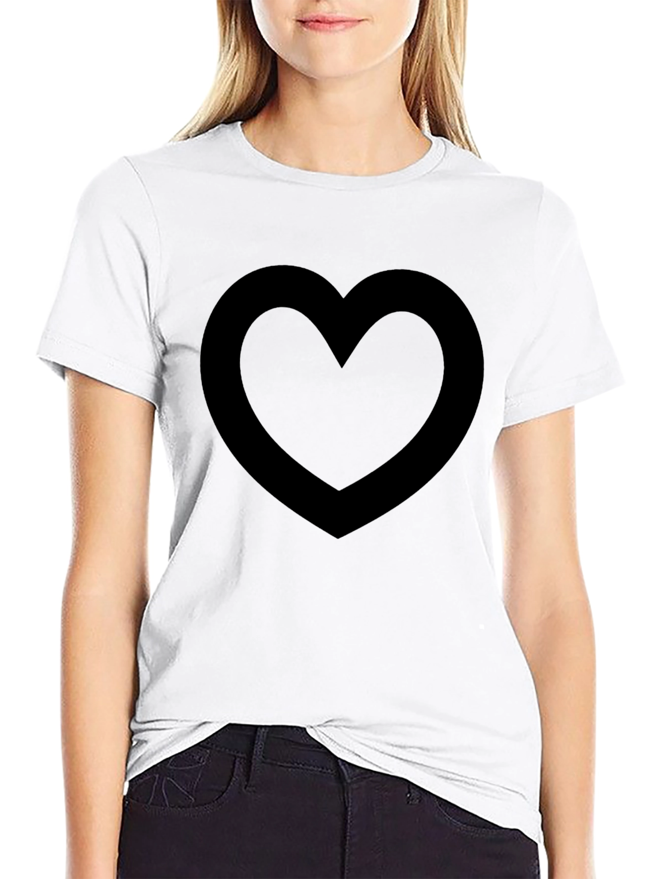 Heart Graphic Black T-Shirt - Casual Style
