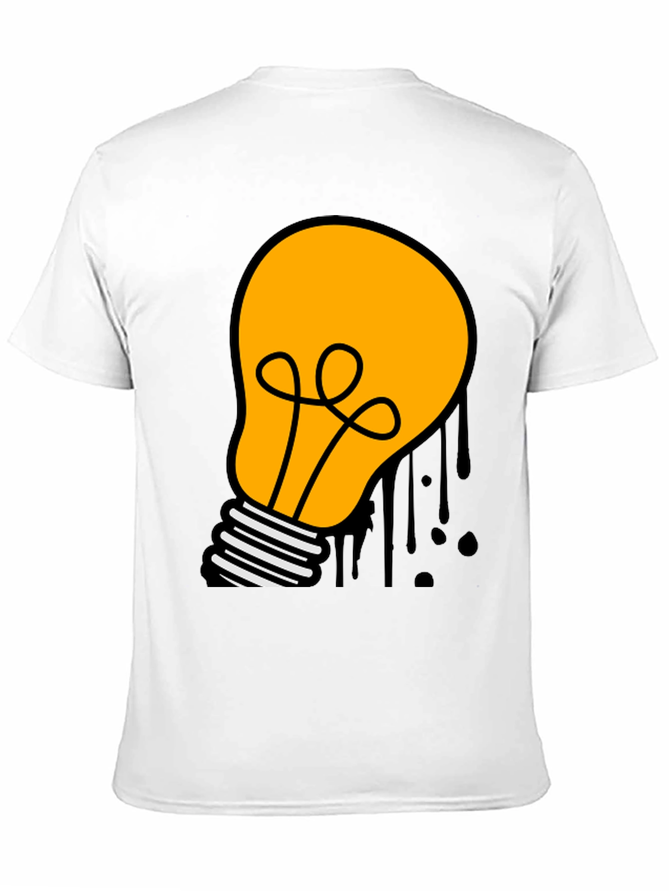 Cartoon Light Bulb Black T-Shirt