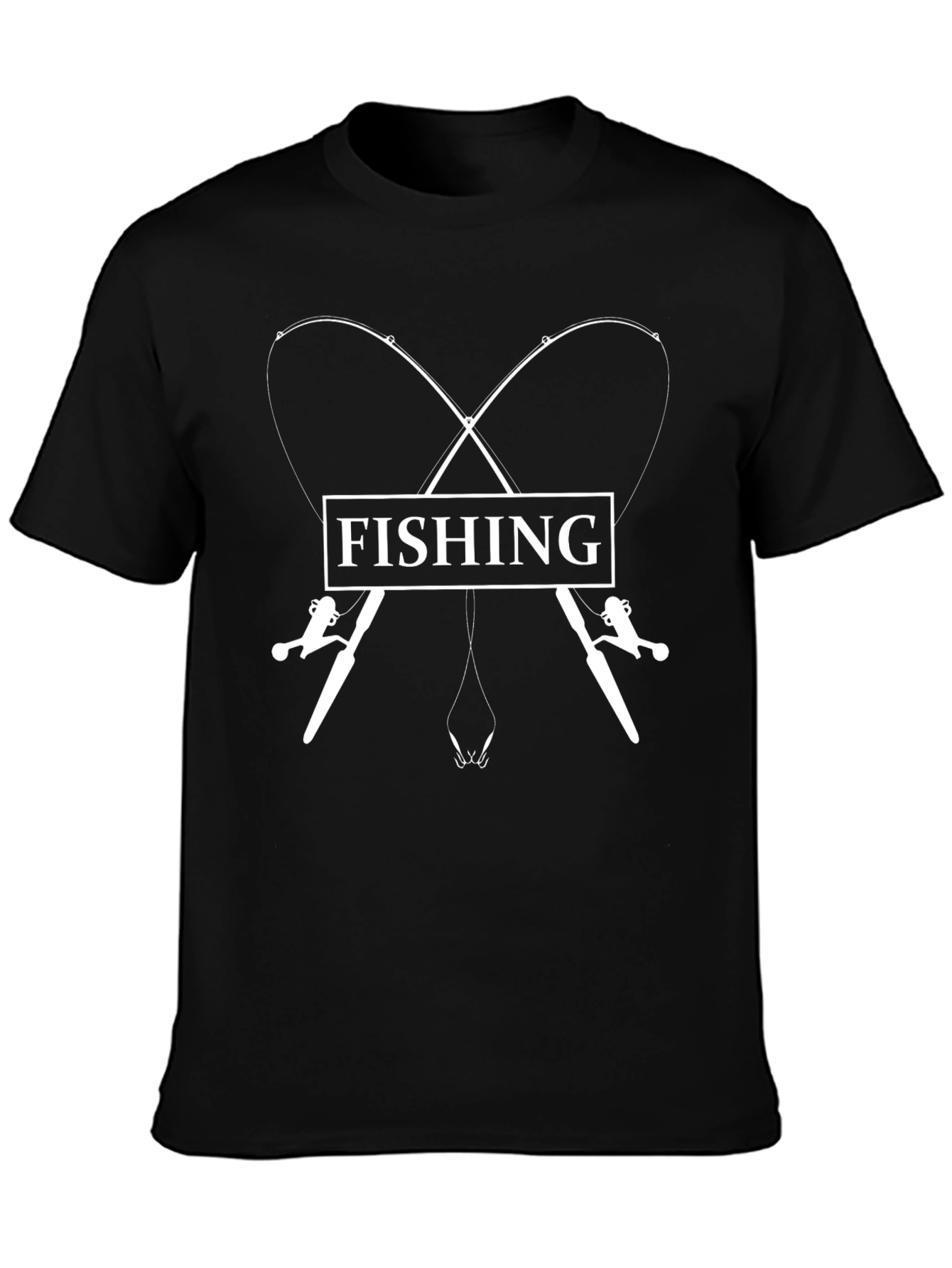 Fishing T-Shirt: Crossed Rods Design