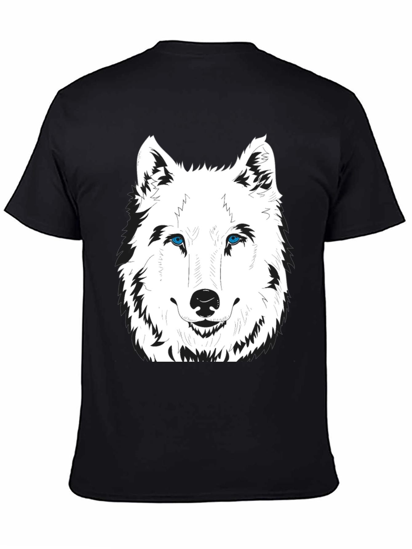 Mens Black Wolf Graphic Print T-Shirt