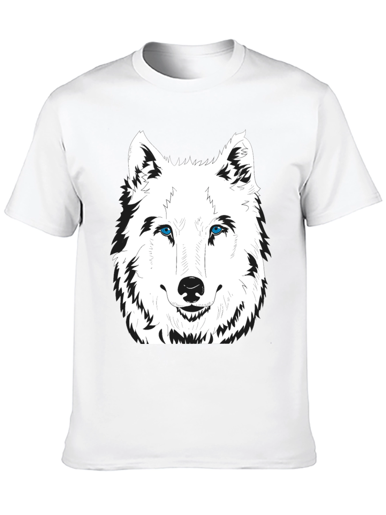 Mens Black Wolf Graphic Print T-Shirt