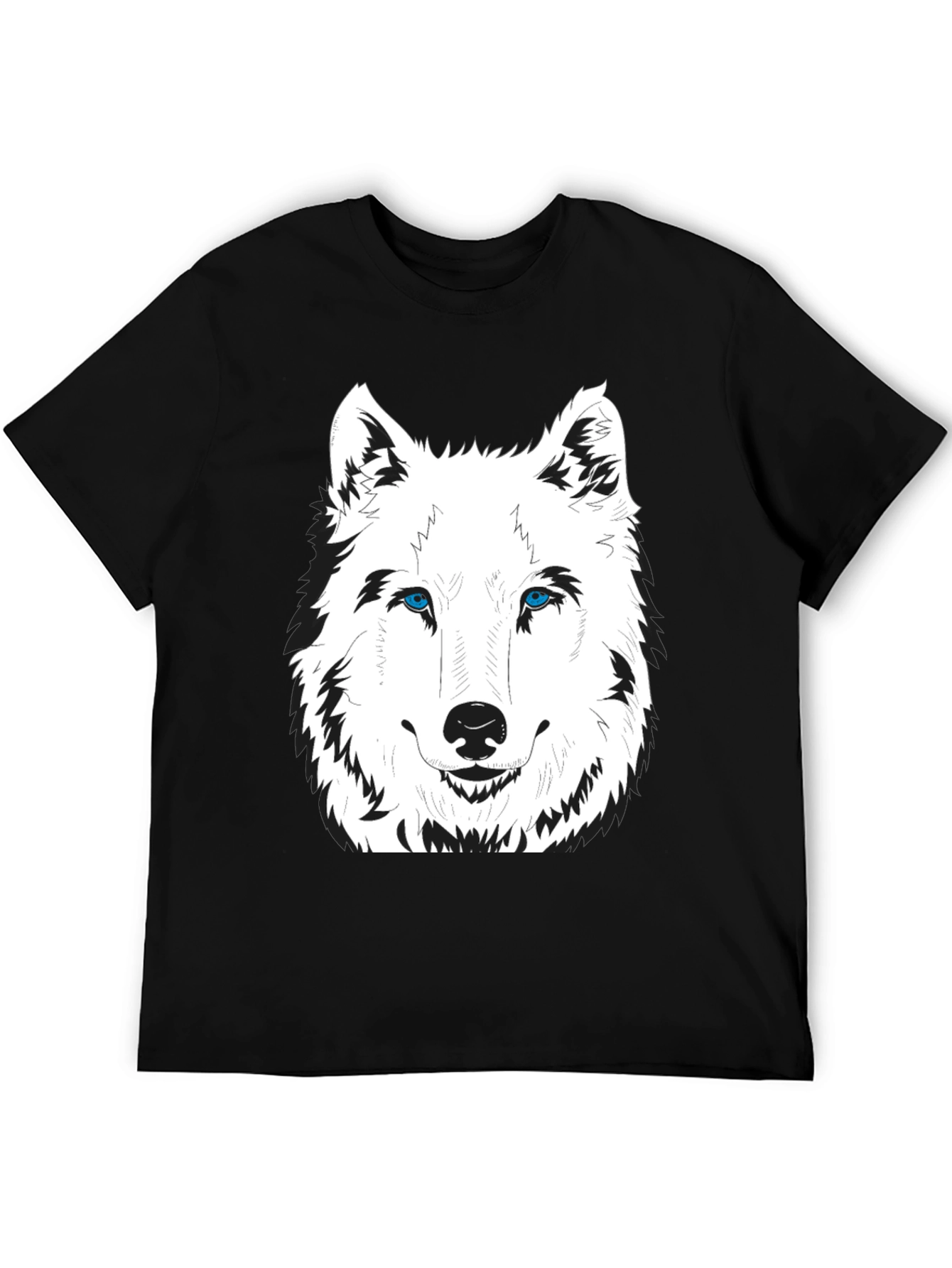 Mens Black Wolf Graphic Print T-Shirt