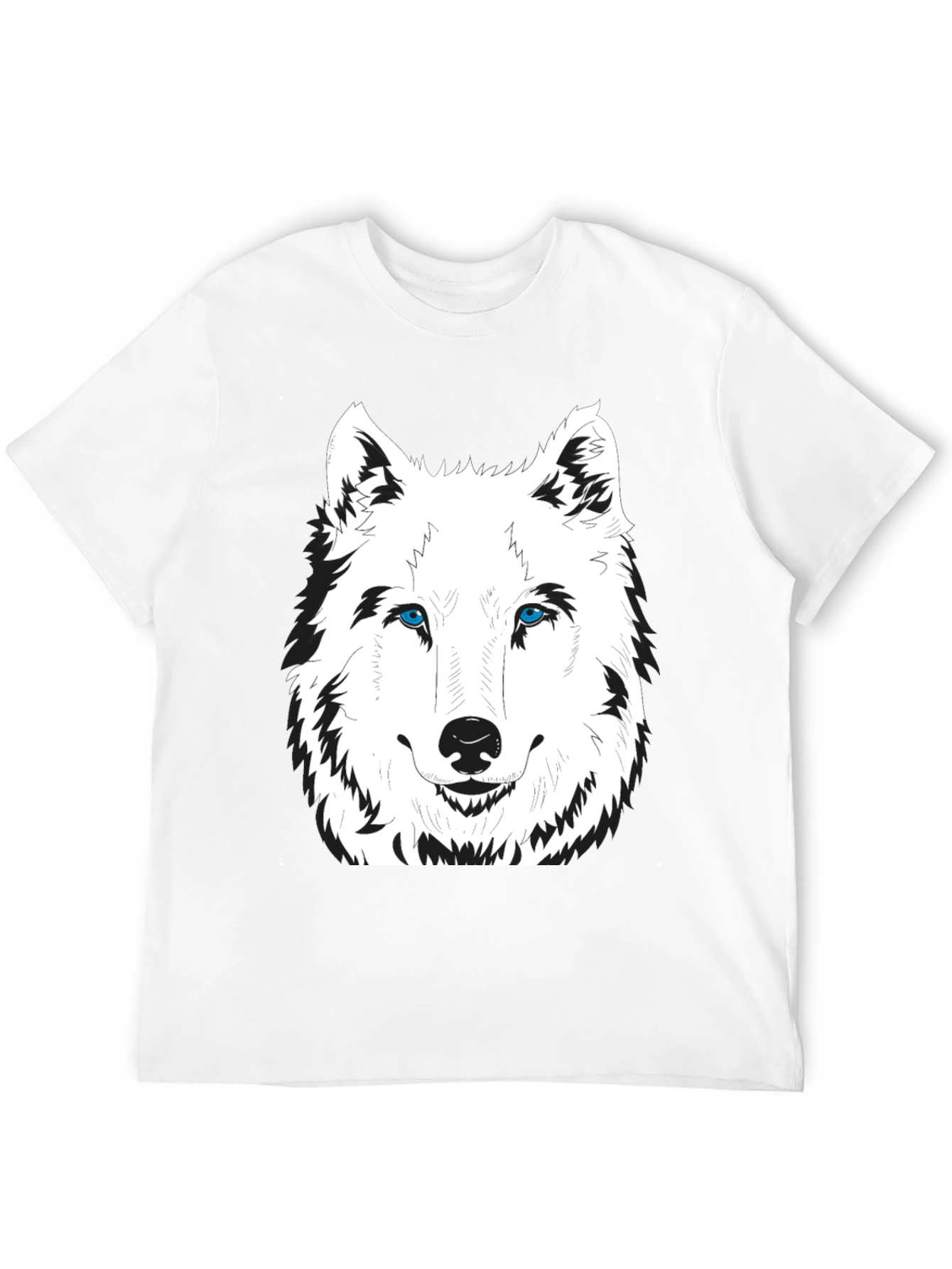 Mens Black Wolf Graphic Print T-Shirt
