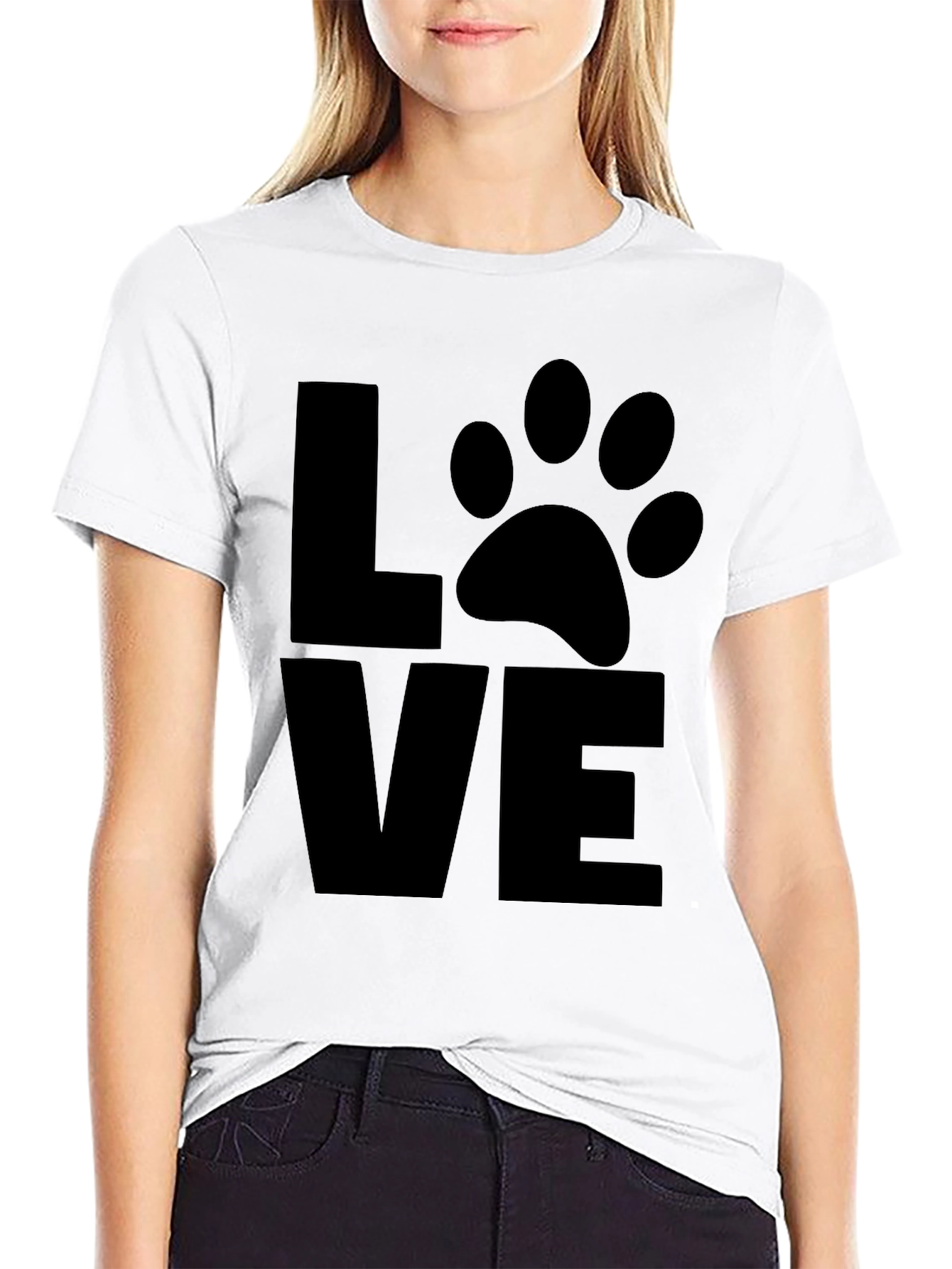 Love Paw Print T-Shirt - Casual Comfort Tee