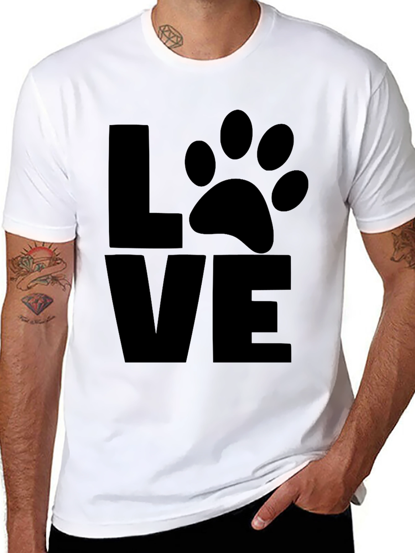 Love Paw Print T-Shirt - Casual Comfort Tee