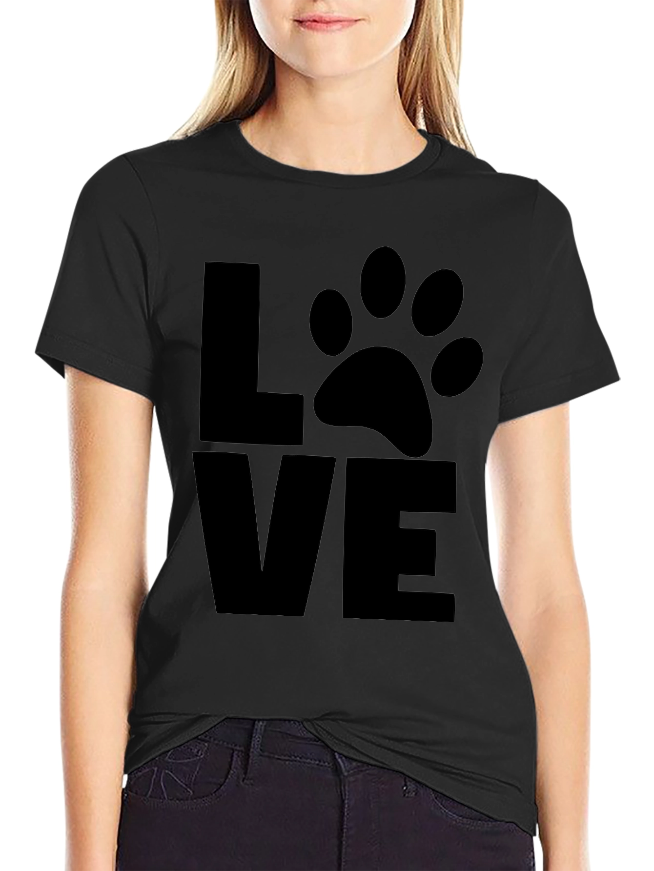 Love Paw Print T-Shirt - Casual Comfort Tee