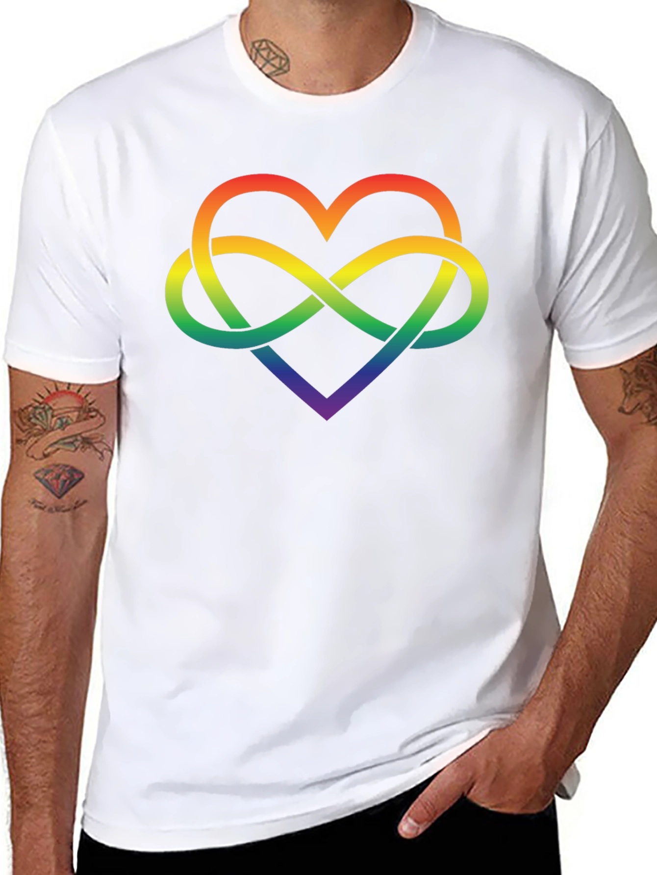 Rainbow Infinity Heart Graphic Tee