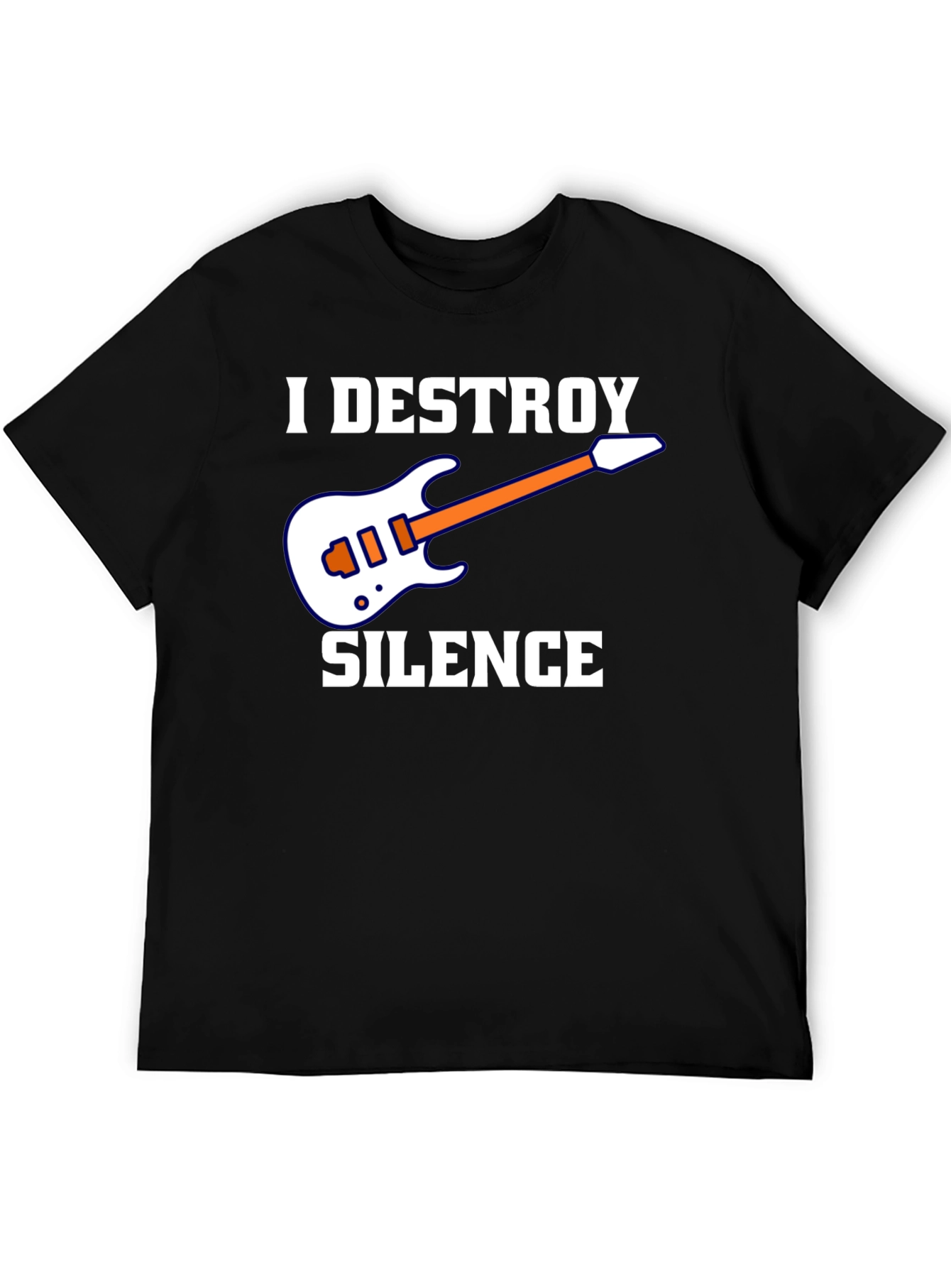 I Destroy Silence Guitar Graphic T-Shirt - Black