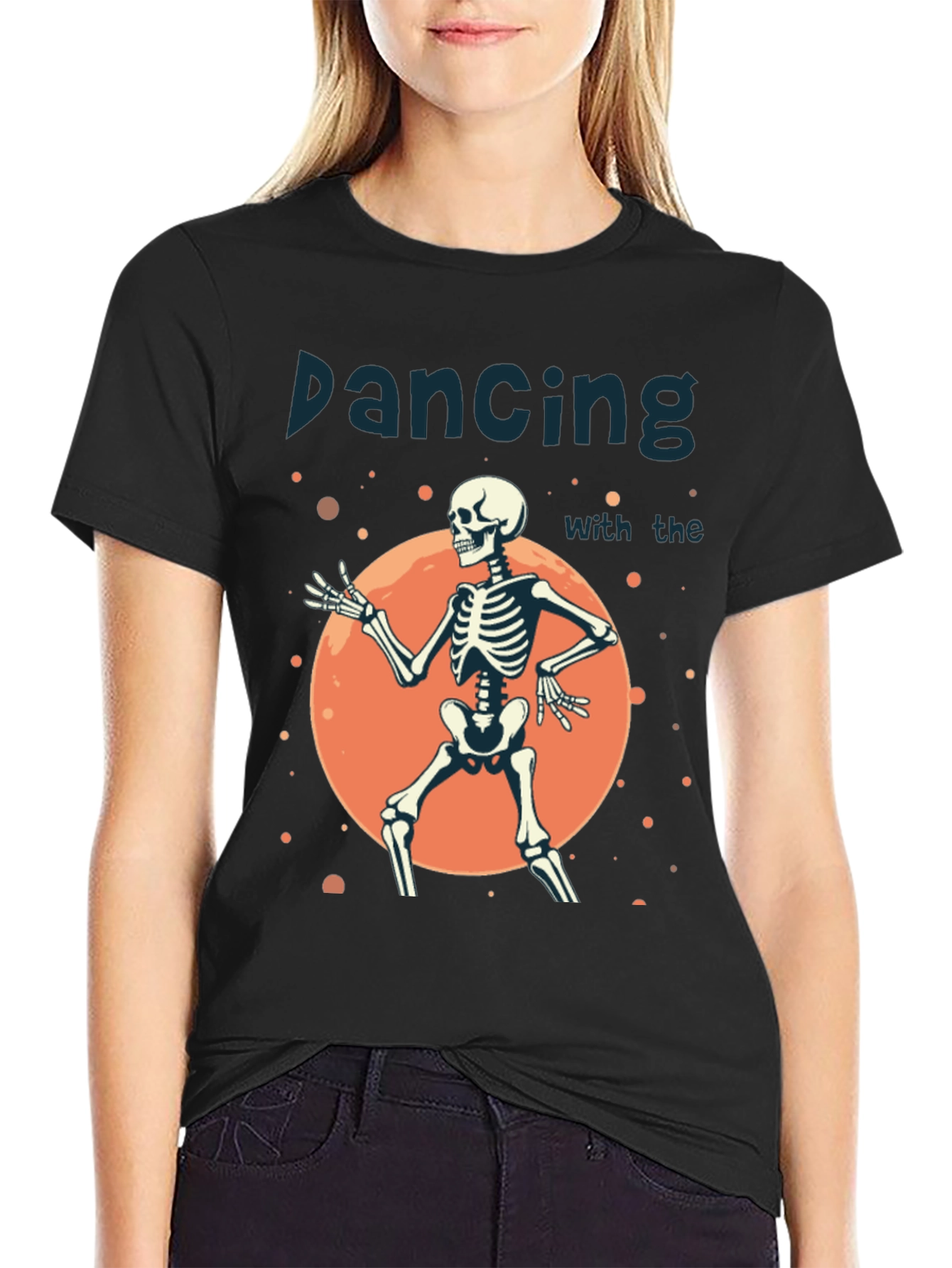 Dancing Skeleton Graphic Tee - Halloween Style!