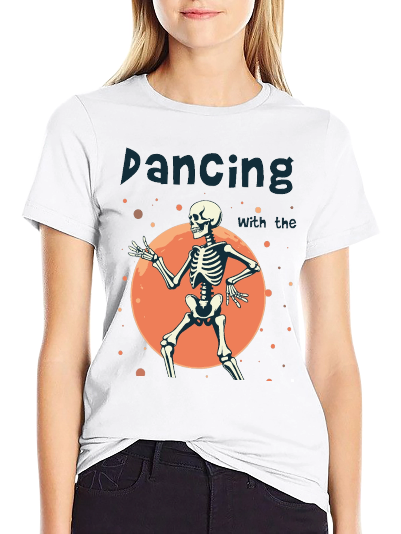 Dancing Skeleton Graphic Tee - Halloween Style!