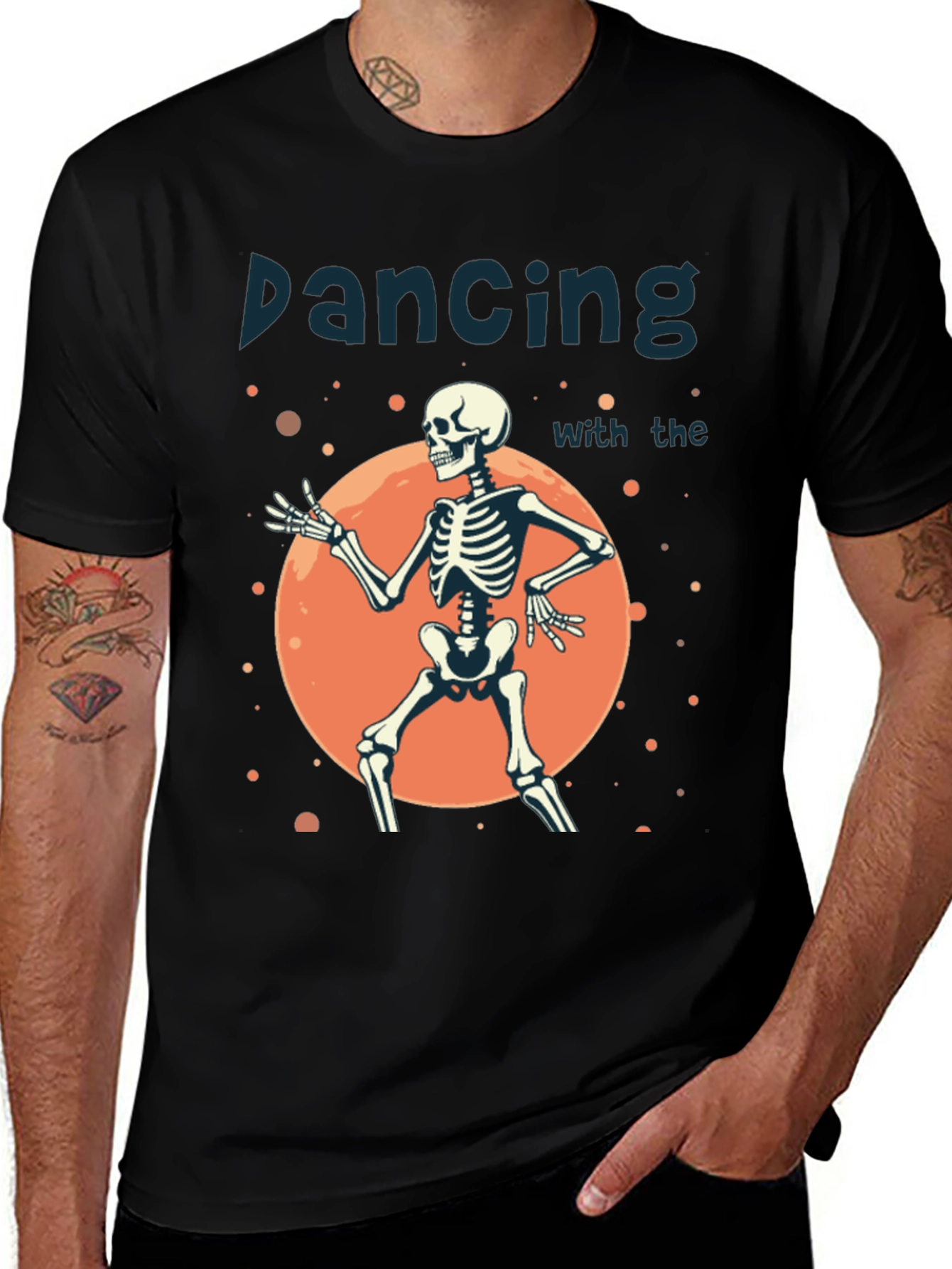 Dancing Skeleton Graphic Tee - Halloween Style!