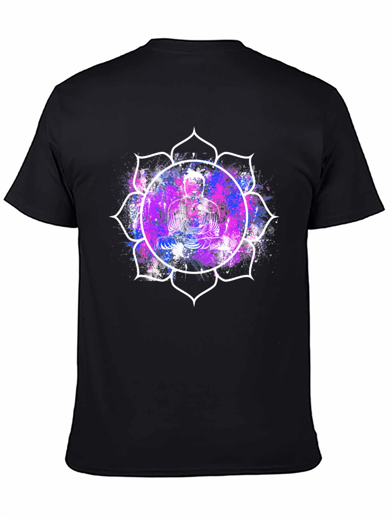 Buddha Lotus Graphic Tee - Black