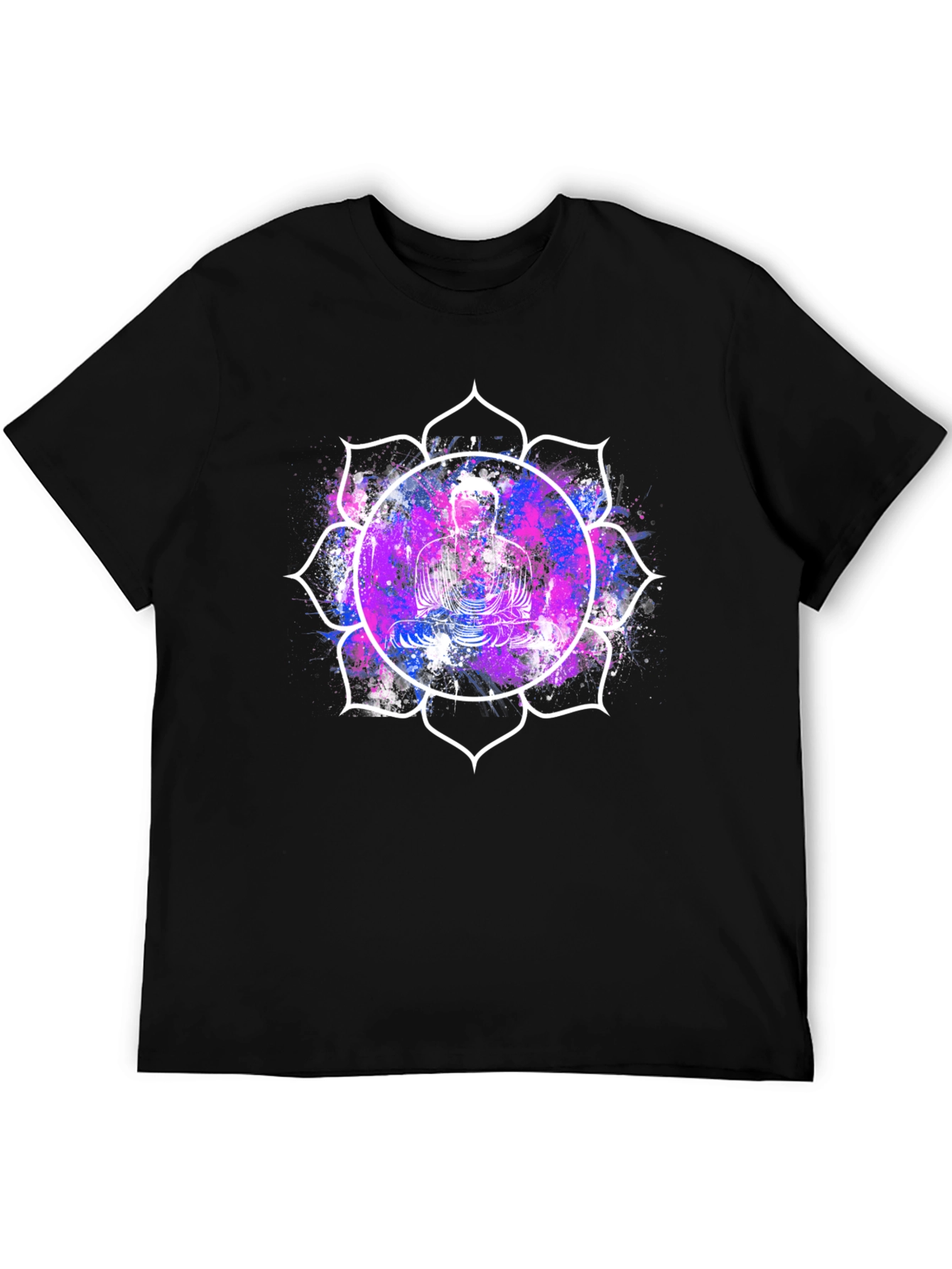 Buddha Lotus Graphic Tee - Black
