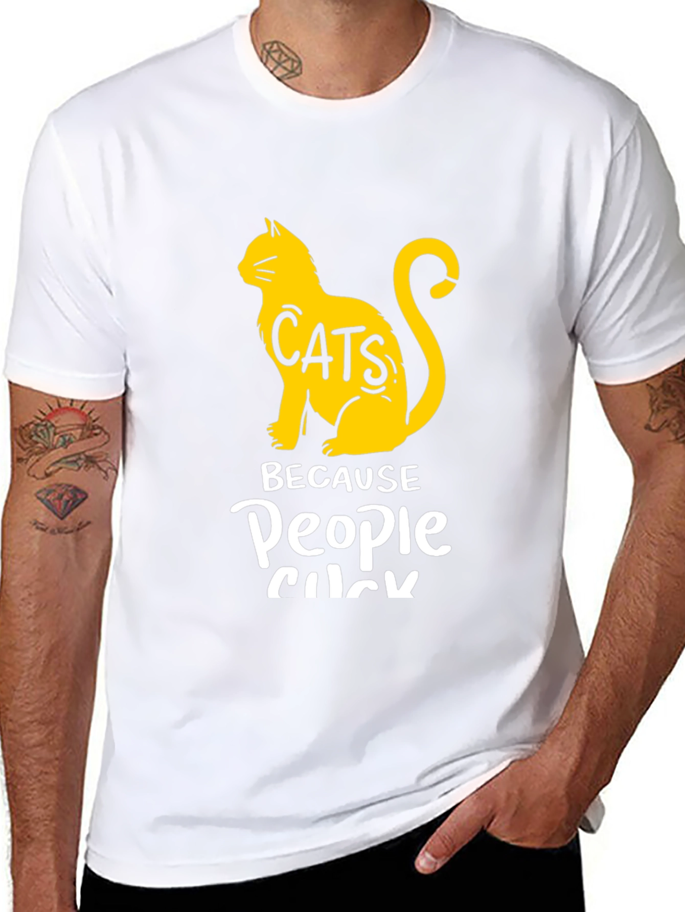 Cats Because People Suck Graphic T-Shirt