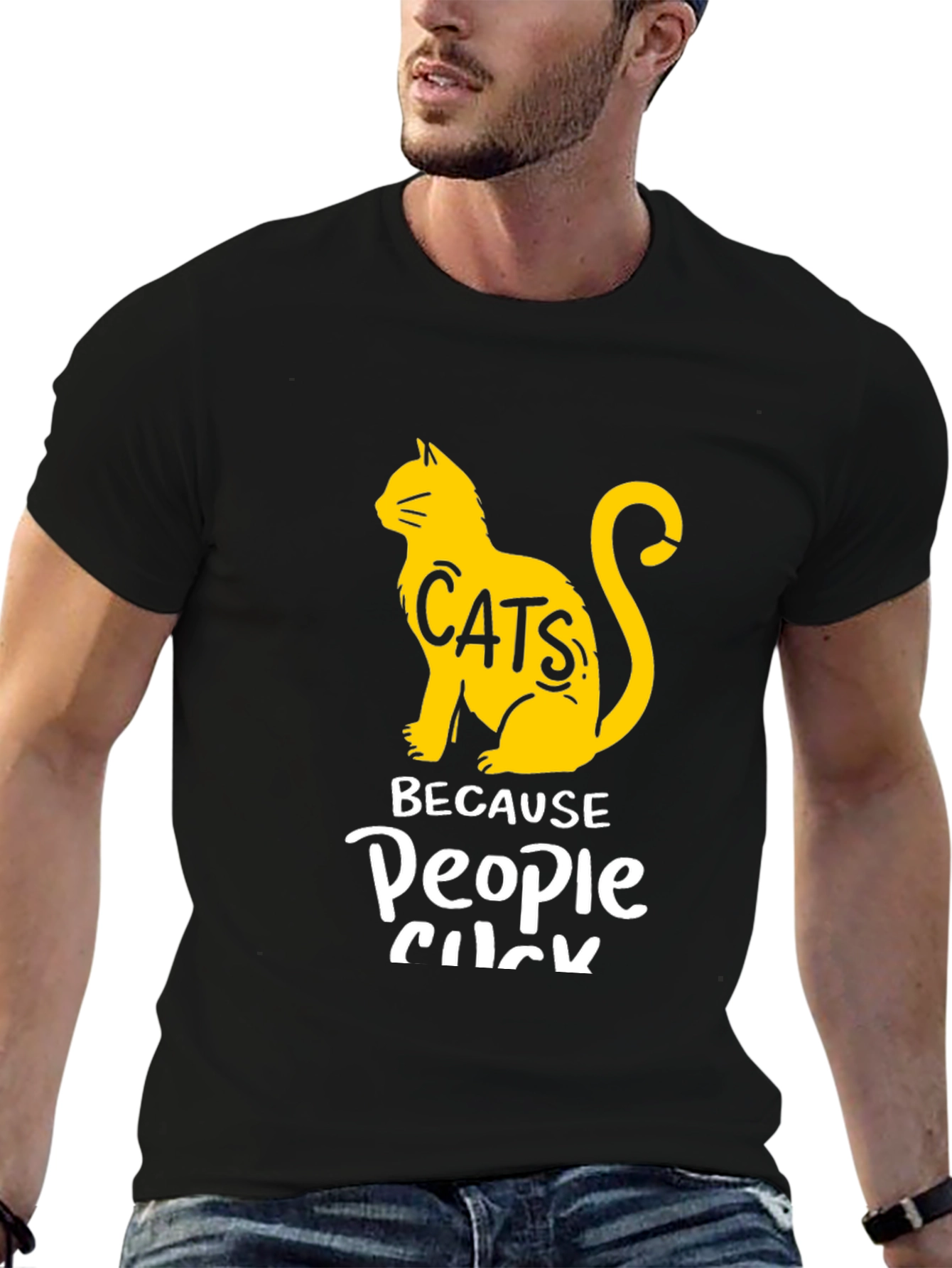 Cats Because People Suck Graphic T-Shirt