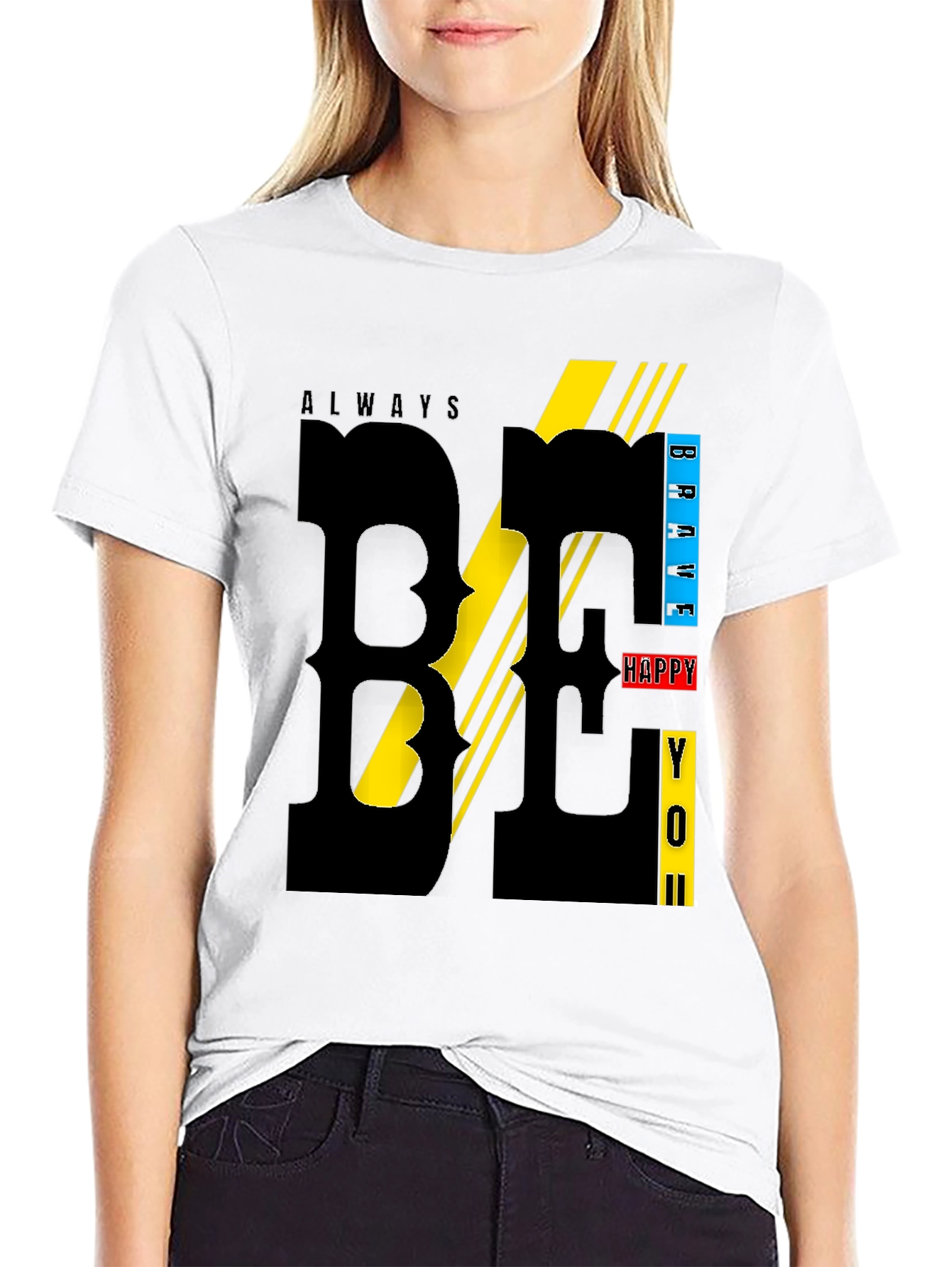 Stylish Black T-Shirt with Bold BE YOU Design