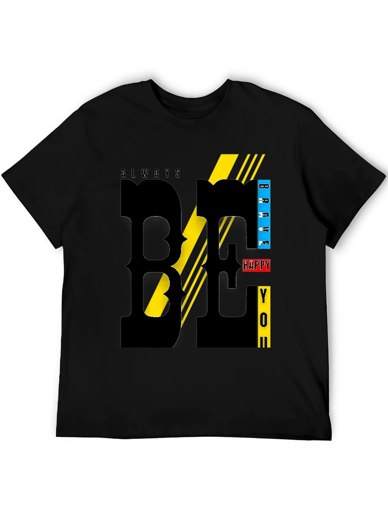 Stylish Black T-Shirt with Bold BE YOU Design