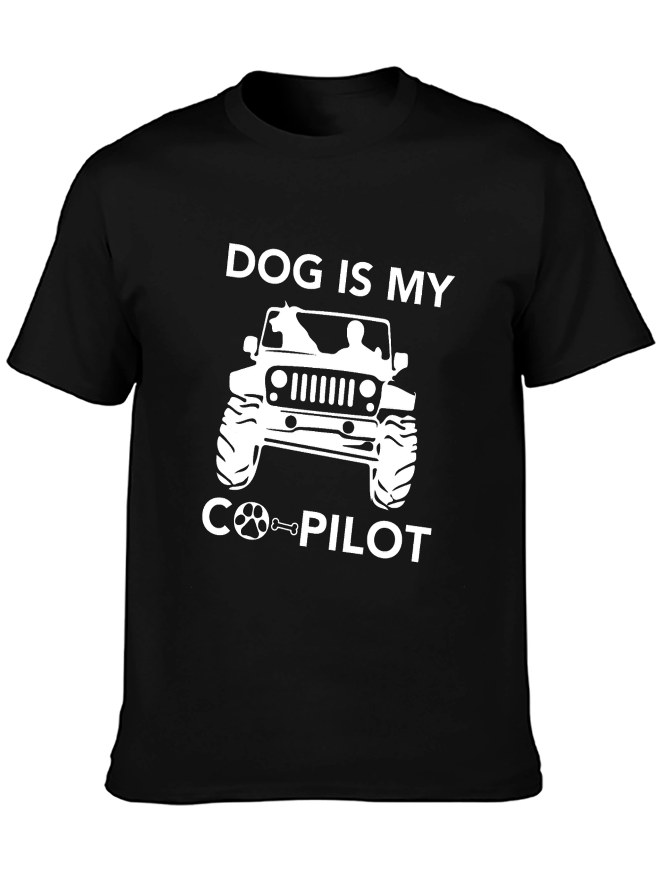 Dog is My Co-Pilot Black T-Shirt