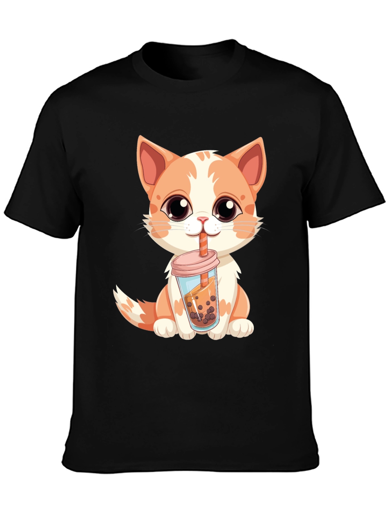 Cute Cat Boba Tea T-Shirt - Kawaii Kitten Design