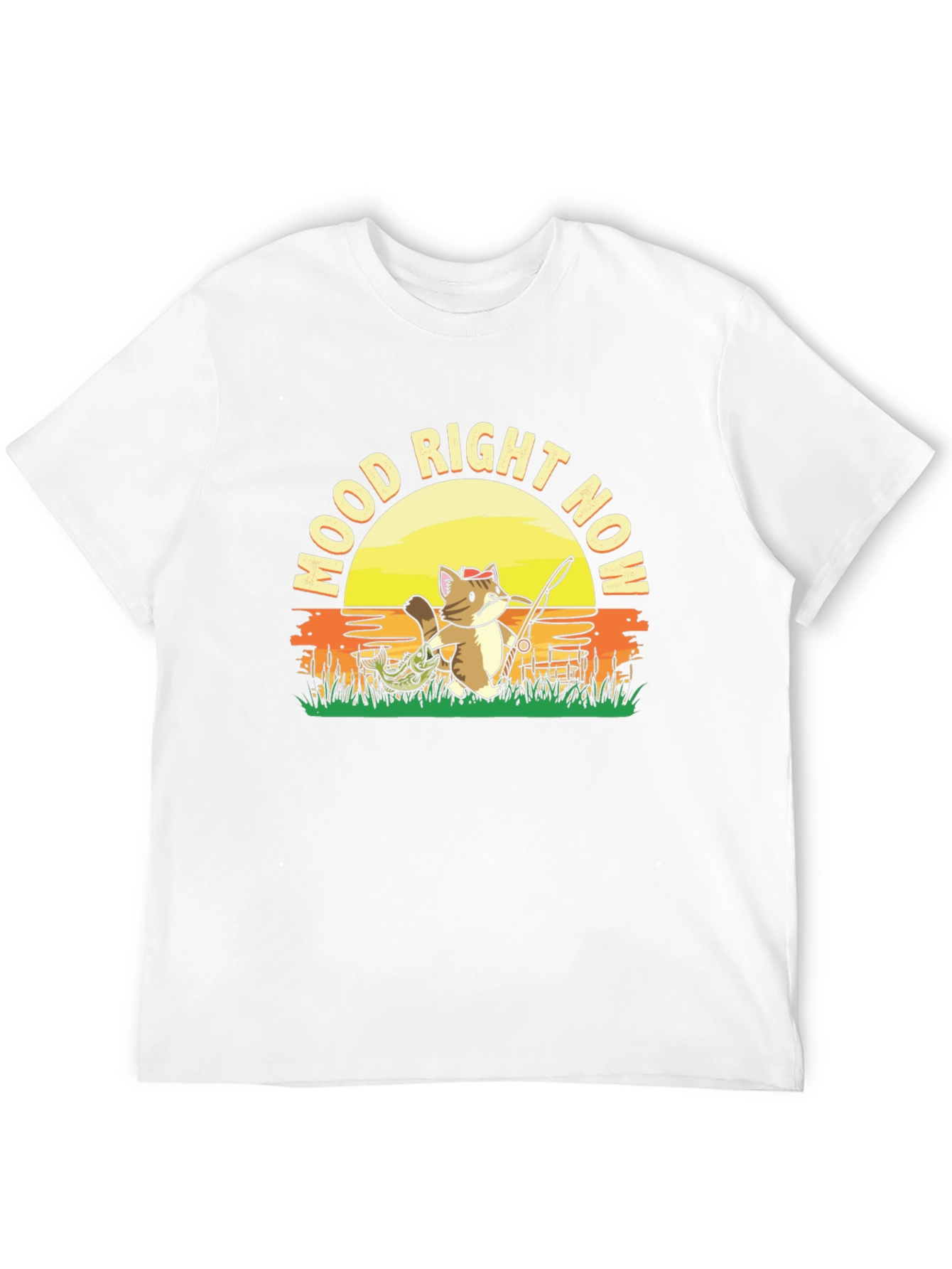 Mood Right Now Fishing Cat T-Shirt