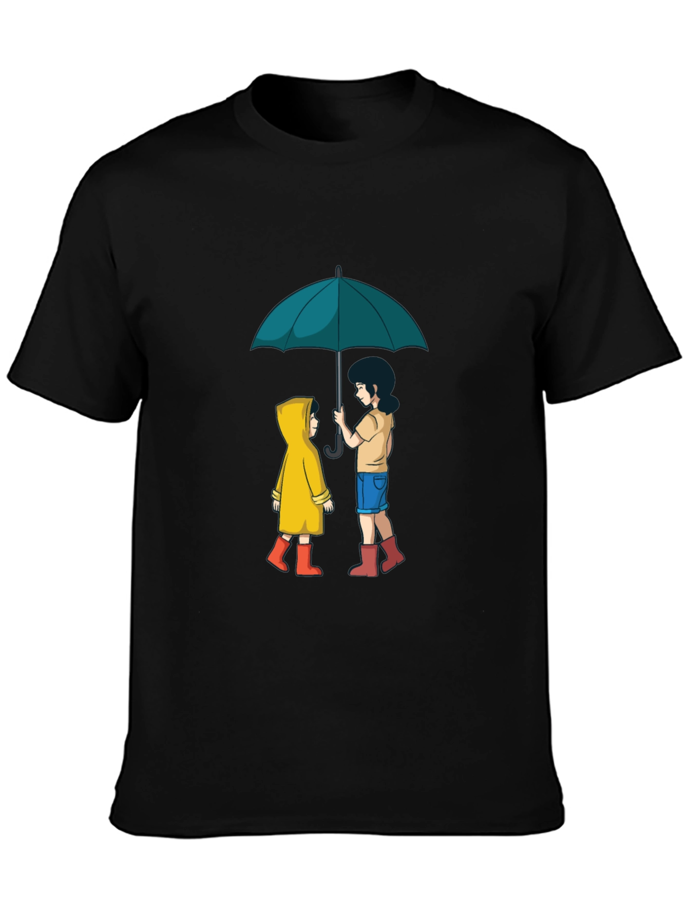 Umbrella Sharing Graphic Black T-Shirt