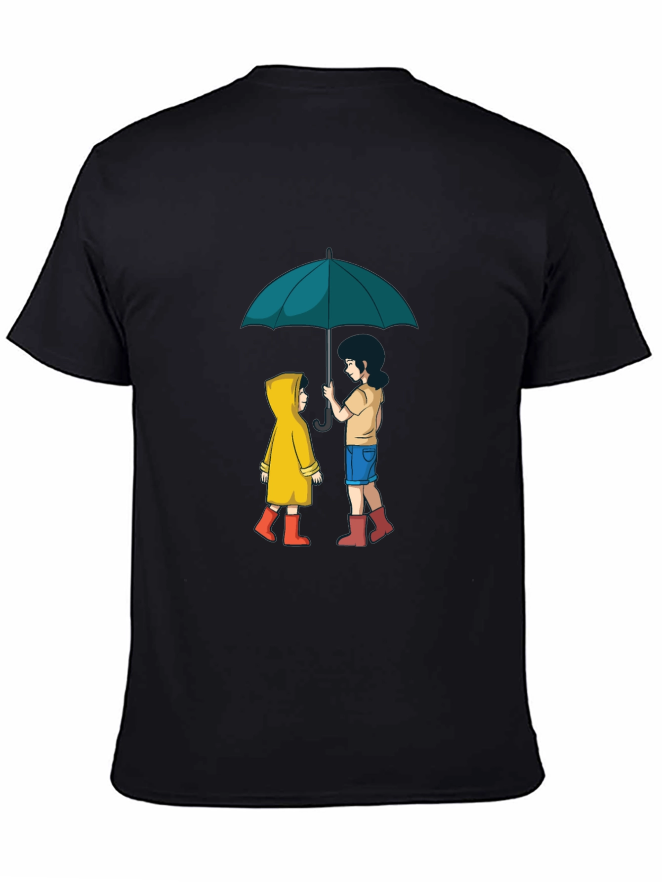 Umbrella Sharing Graphic Black T-Shirt