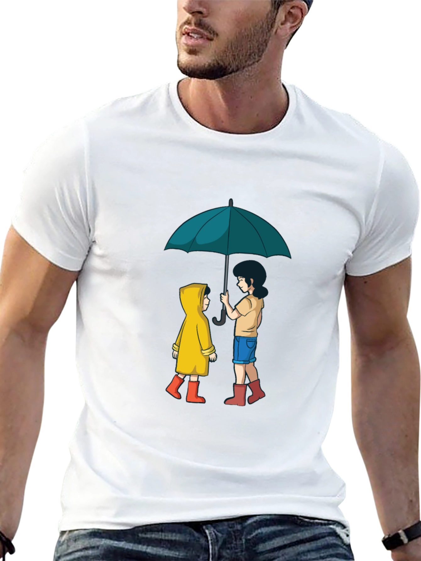 Umbrella Sharing Graphic Black T-Shirt