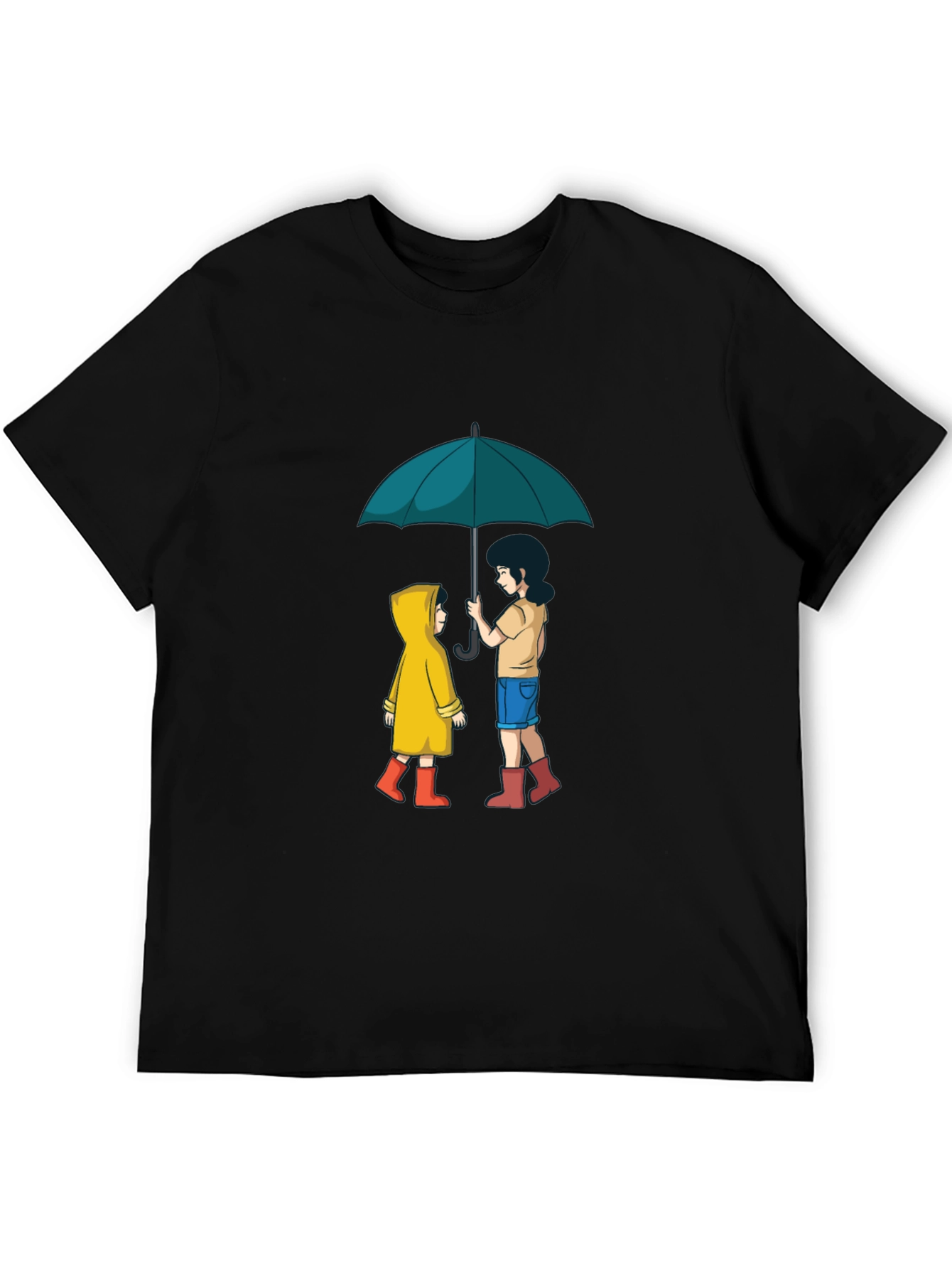 Umbrella Sharing Graphic Black T-Shirt