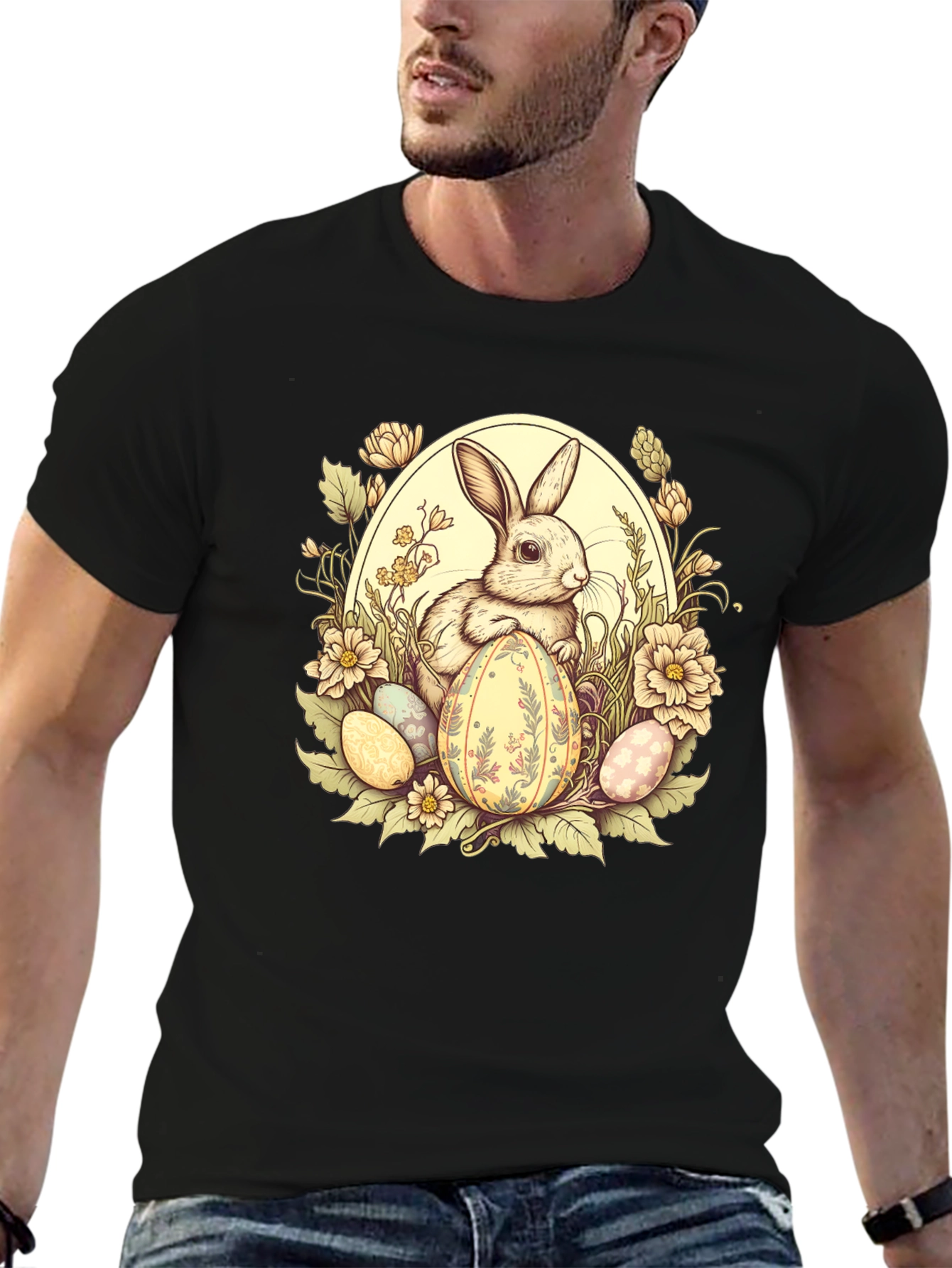 Easter Bunny Floral Egg T-Shirt
