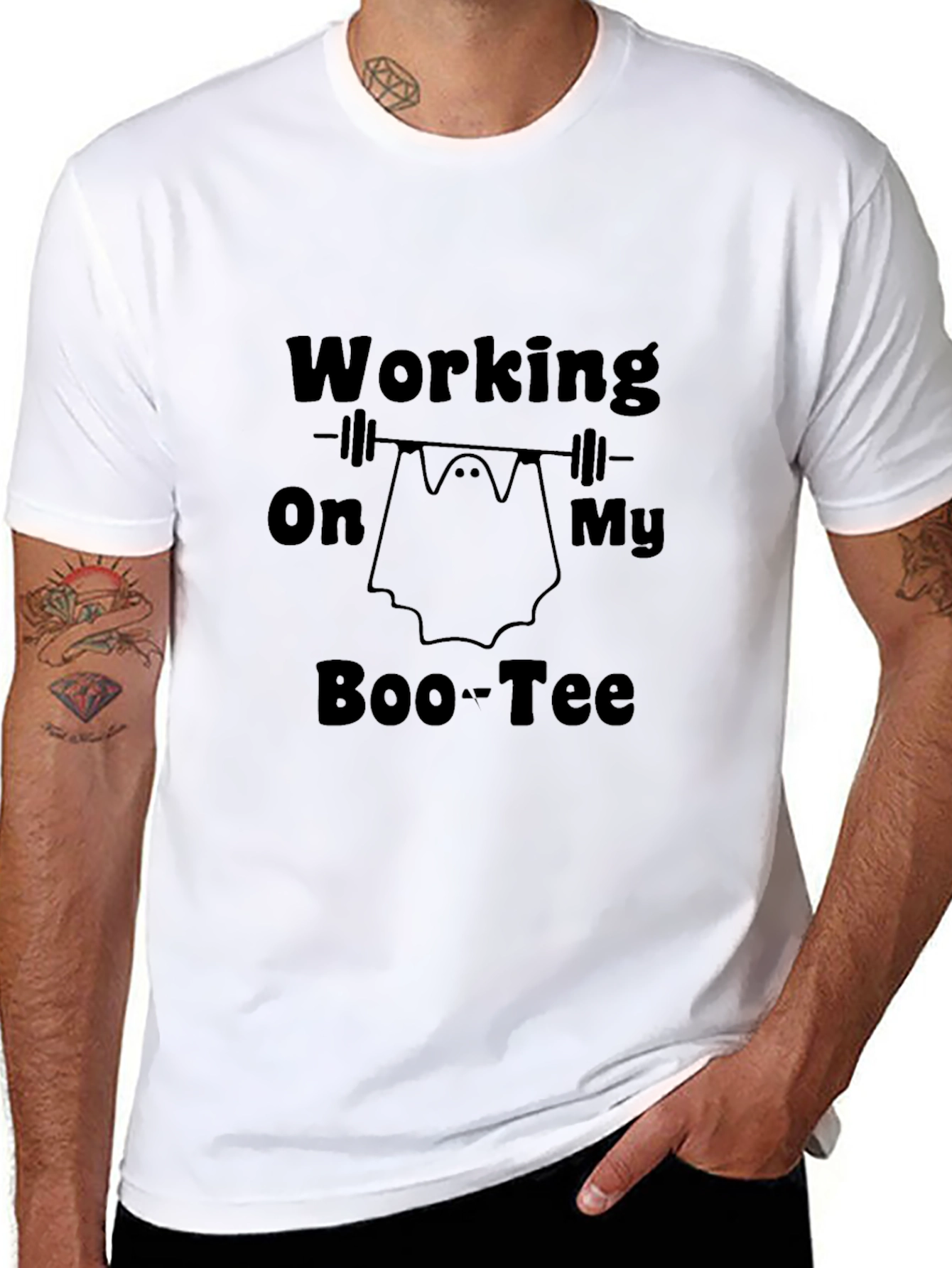 Working on My Boo-tee Halloween Ghost T-Shirt