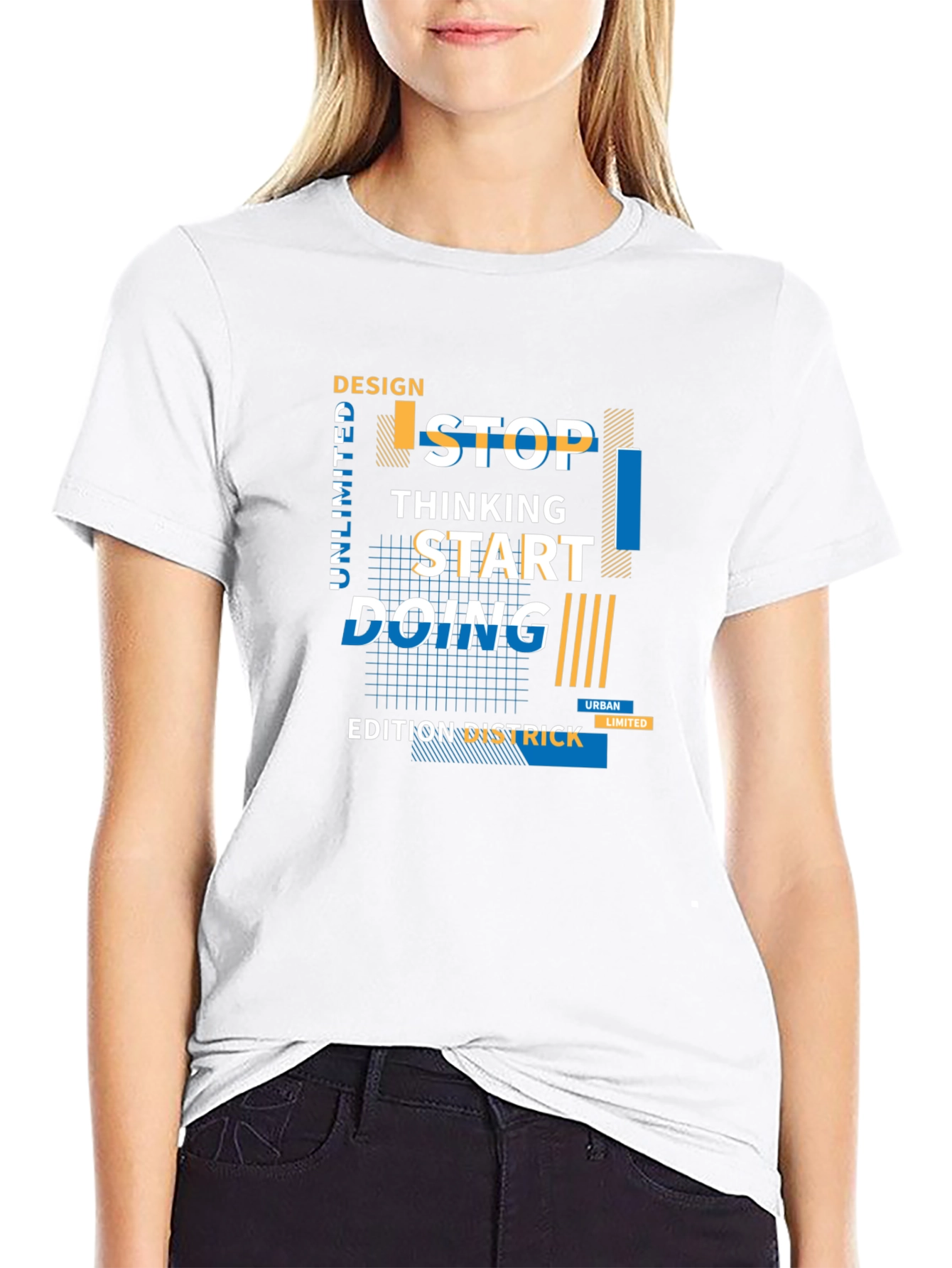 Urban Design Graphic Tee - Stop Thinking Start Doing!