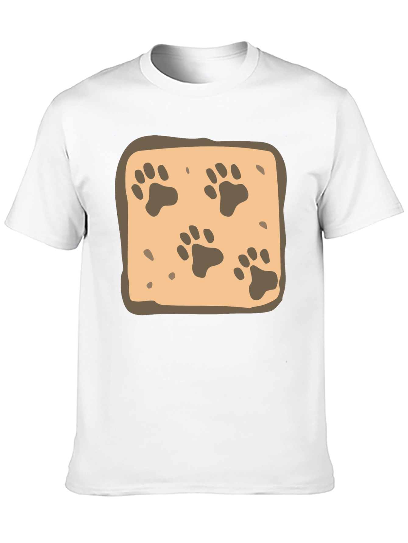 Paw Print Pattern Tee - Black Cotton Casual