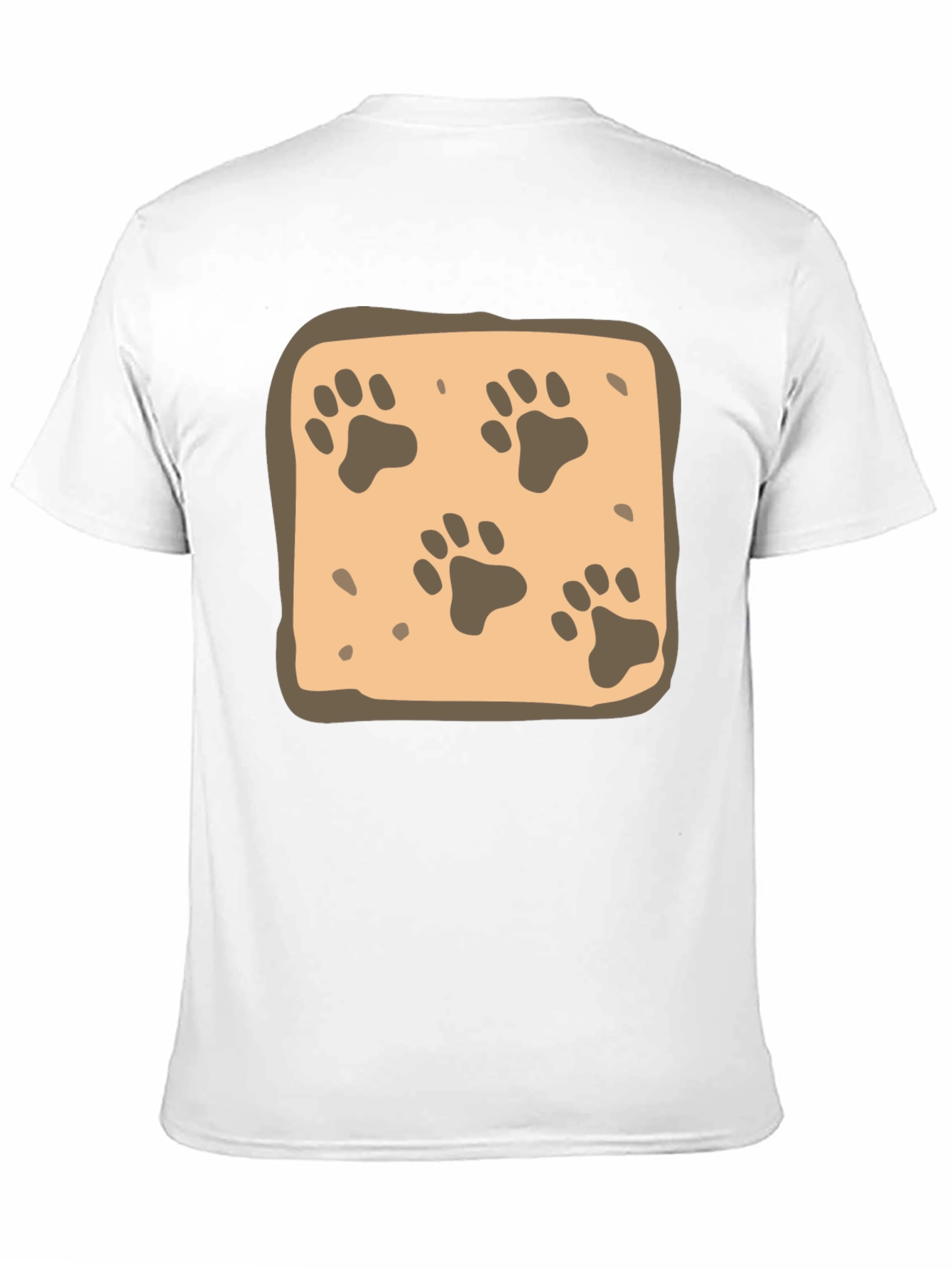 Paw Print Pattern Tee - Black Cotton Casual