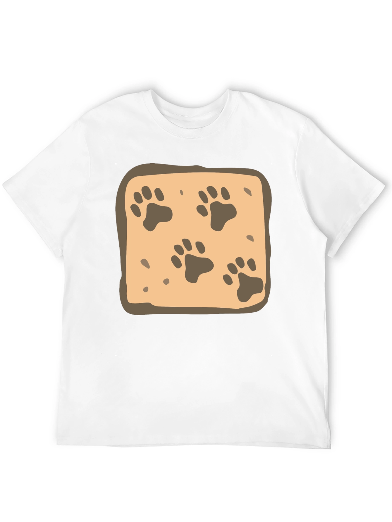 Paw Print Pattern Tee - Black Cotton Casual