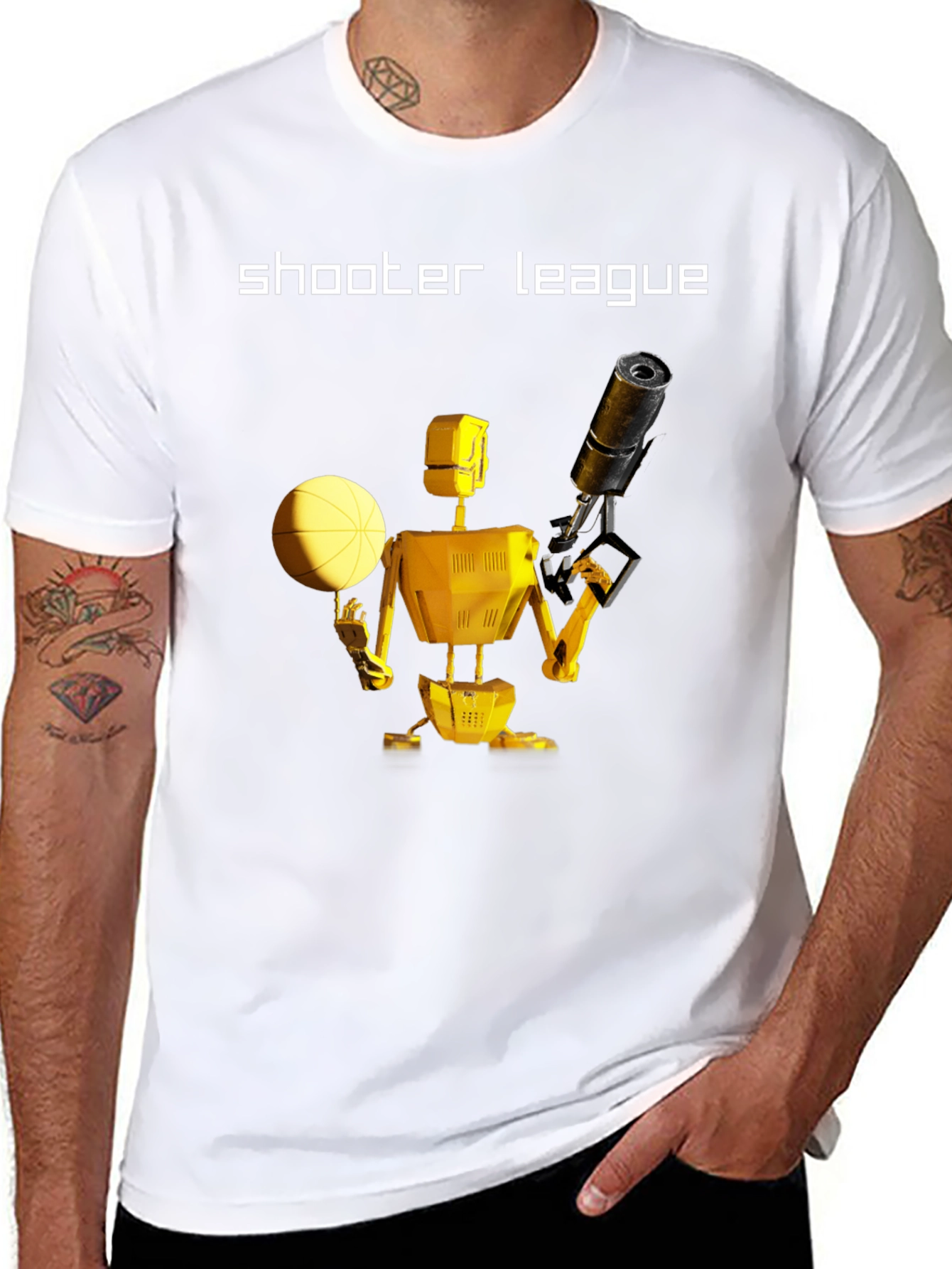 Shooter League Robot Basketball T-Shirt