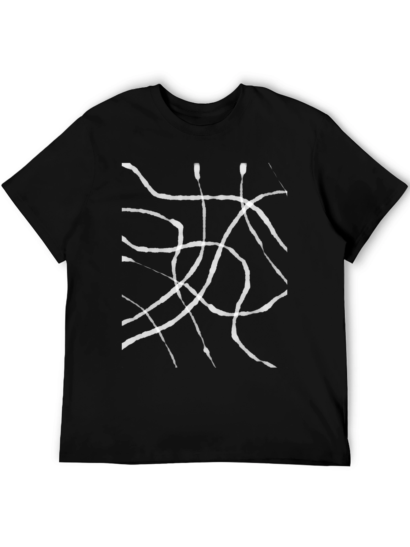 Abstract Lines Black T-Shirt
