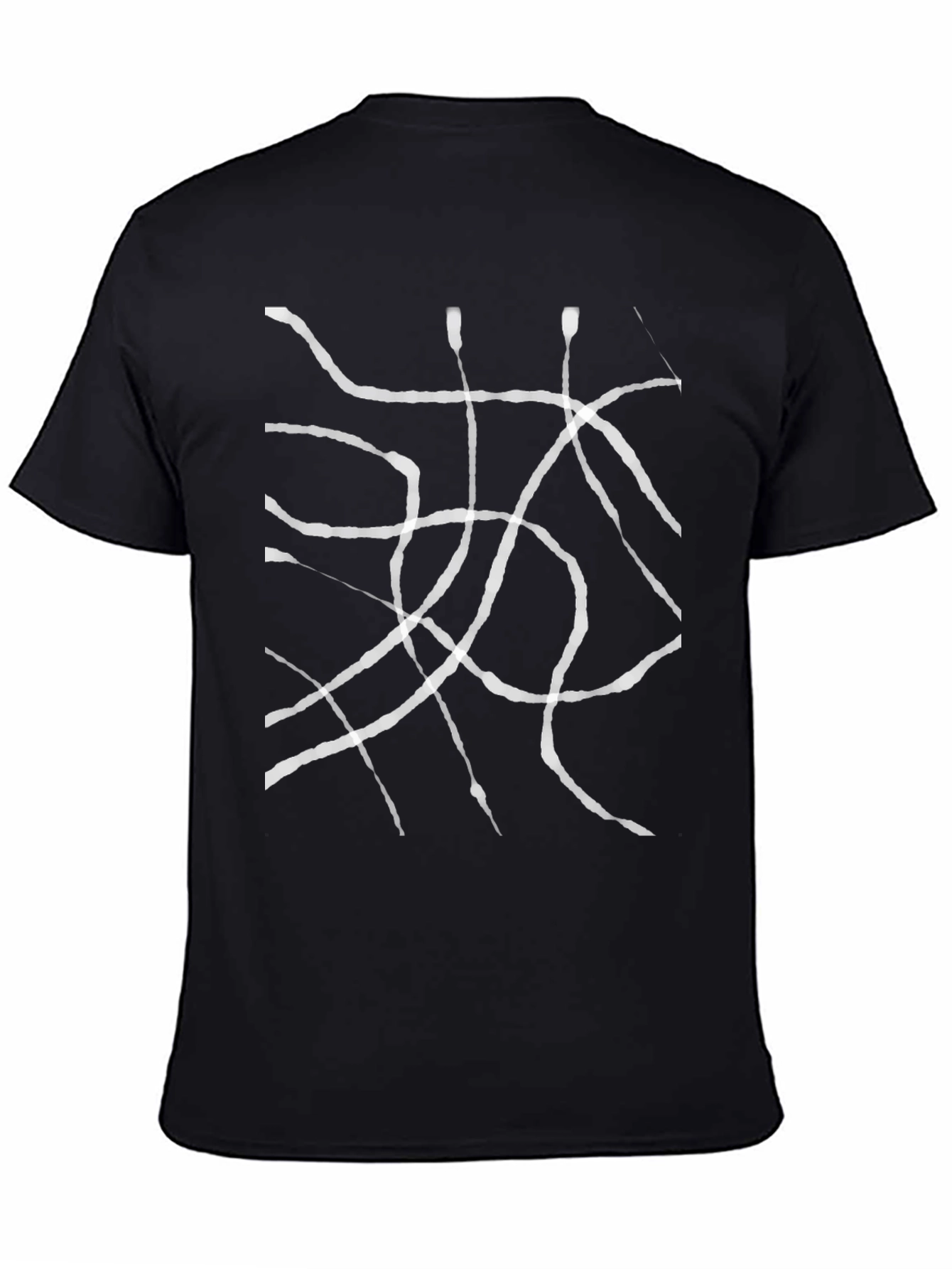 Abstract Lines Black T-Shirt