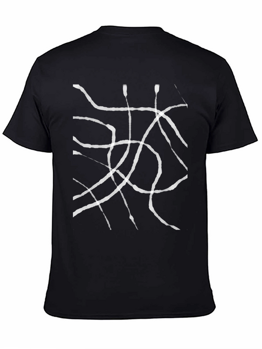 Abstract Lines Black T-Shirt