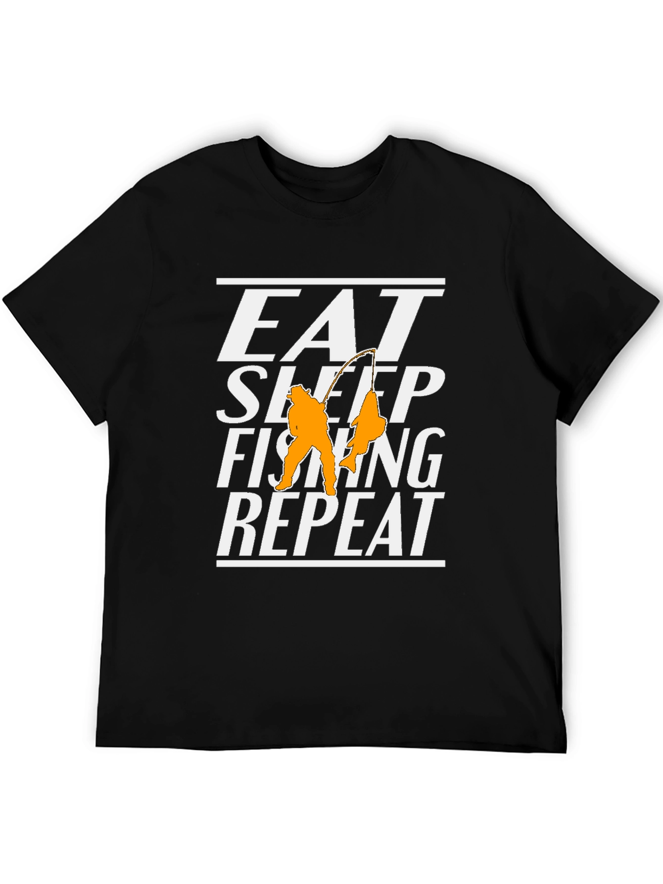 Eat Sleep Fishing Repeat Black T-Shirt