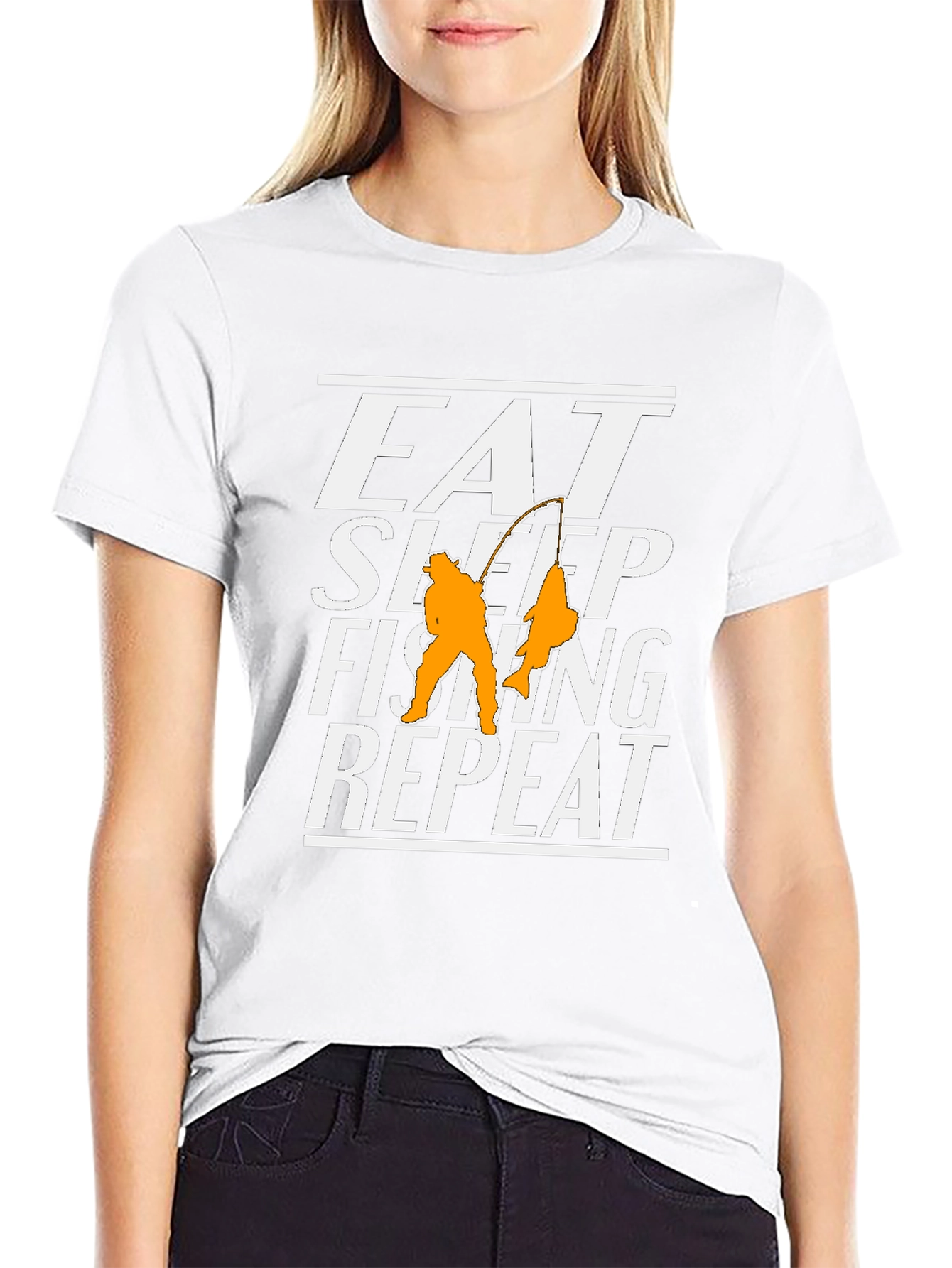 Eat Sleep Fishing Repeat Black T-Shirt