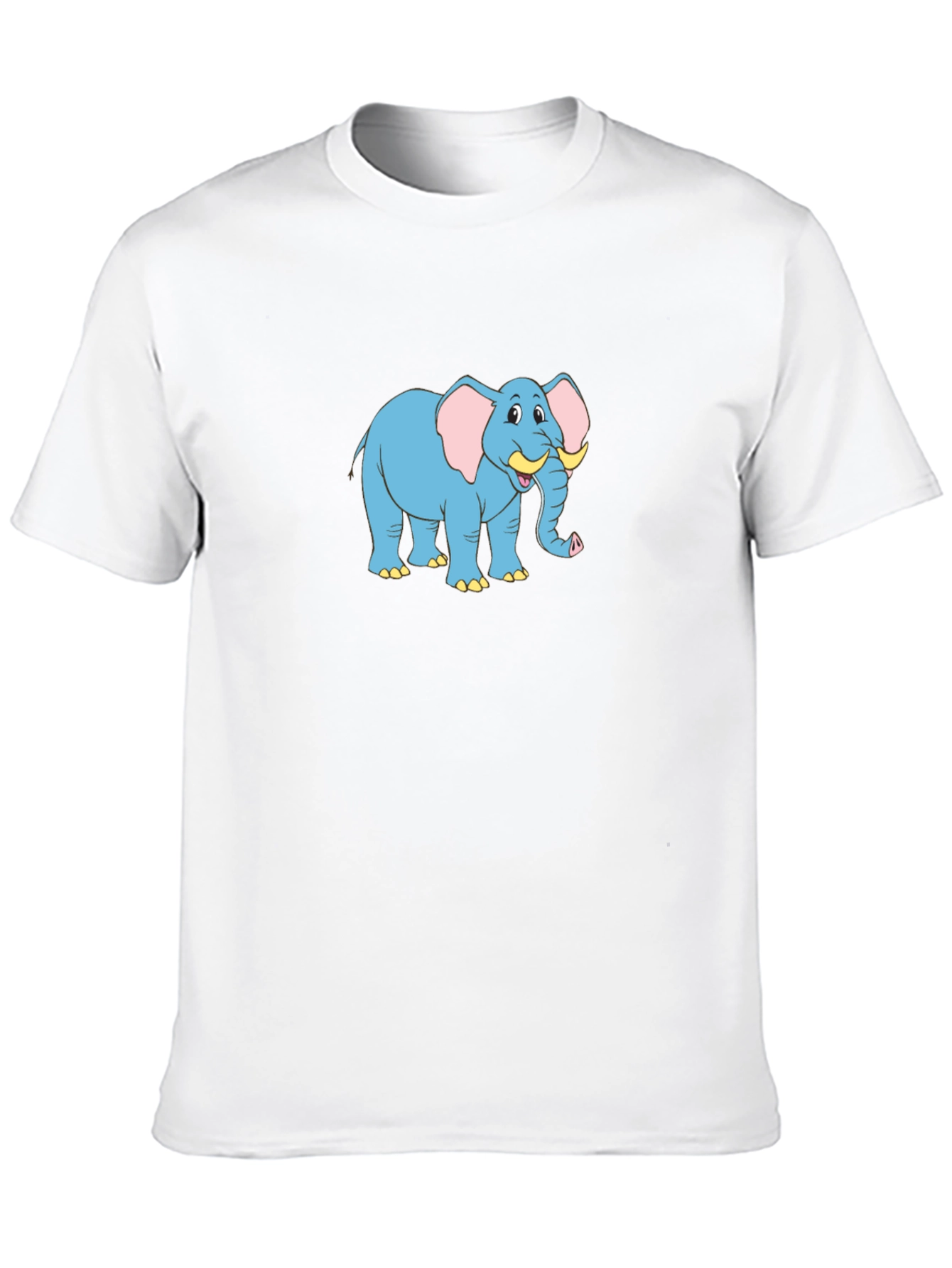 Cartoon Elephant Graphic Black T-Shirt