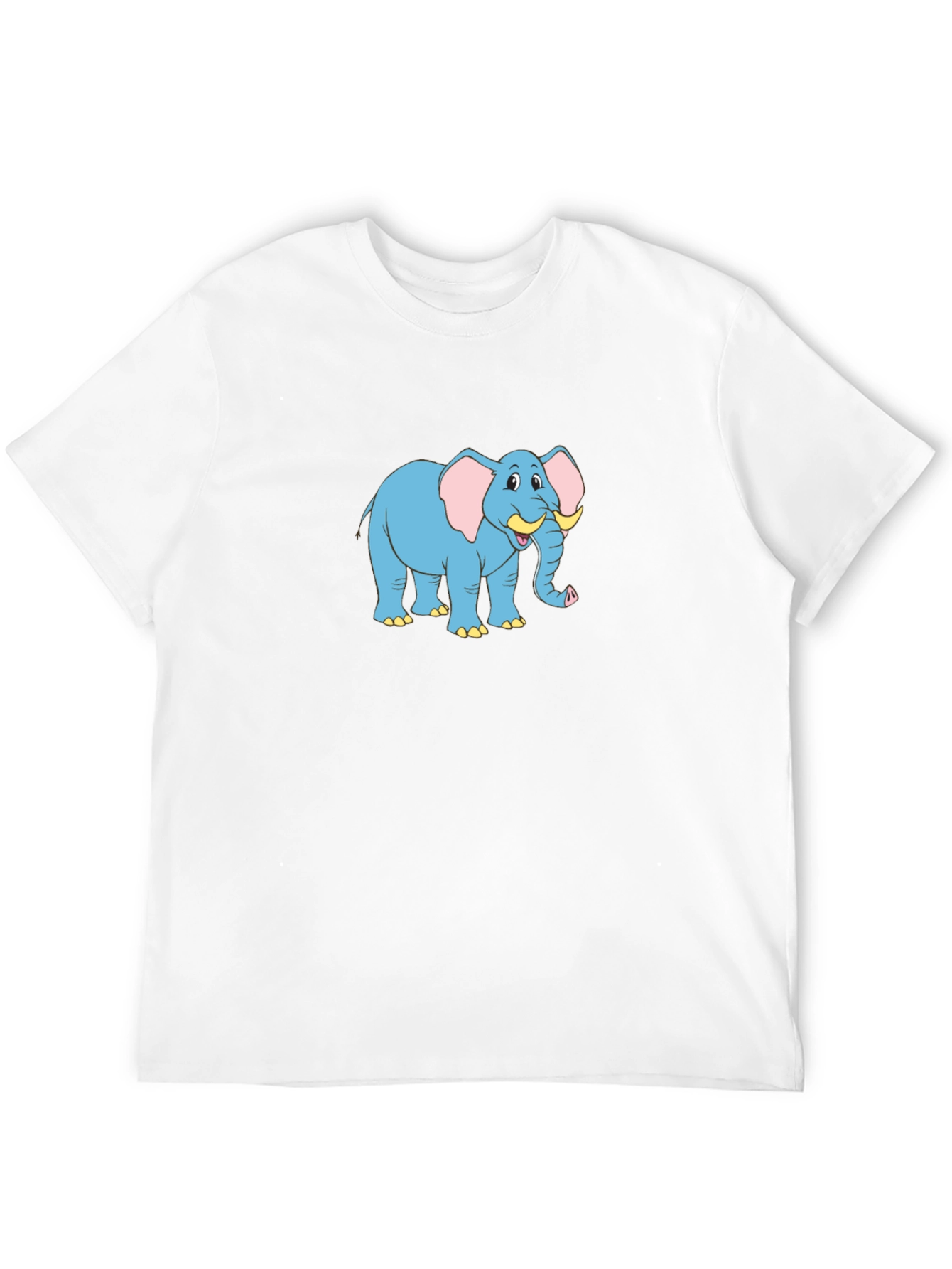Cartoon Elephant Graphic Black T-Shirt