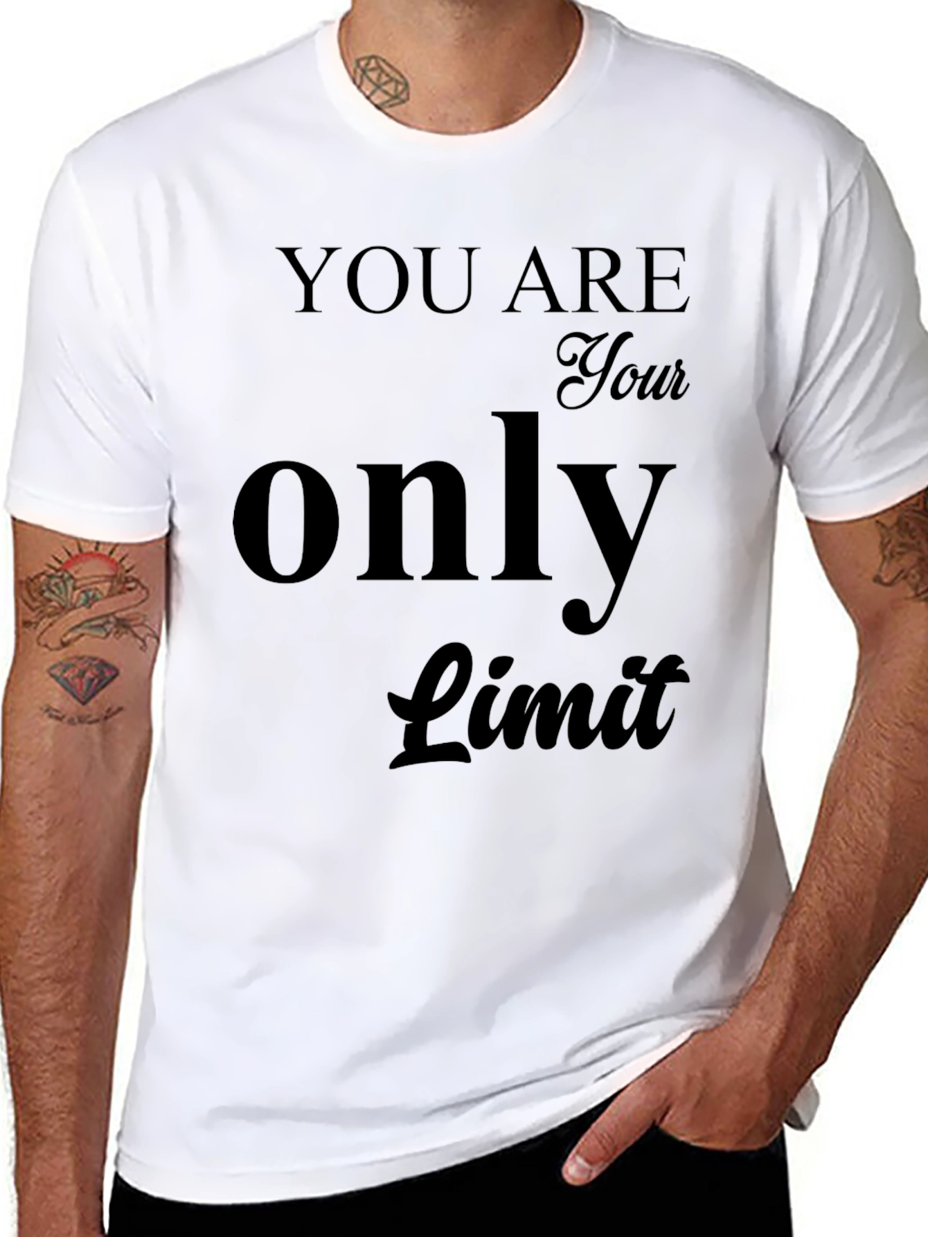 Motivational Black T-Shirt - You Are Your Only Limit