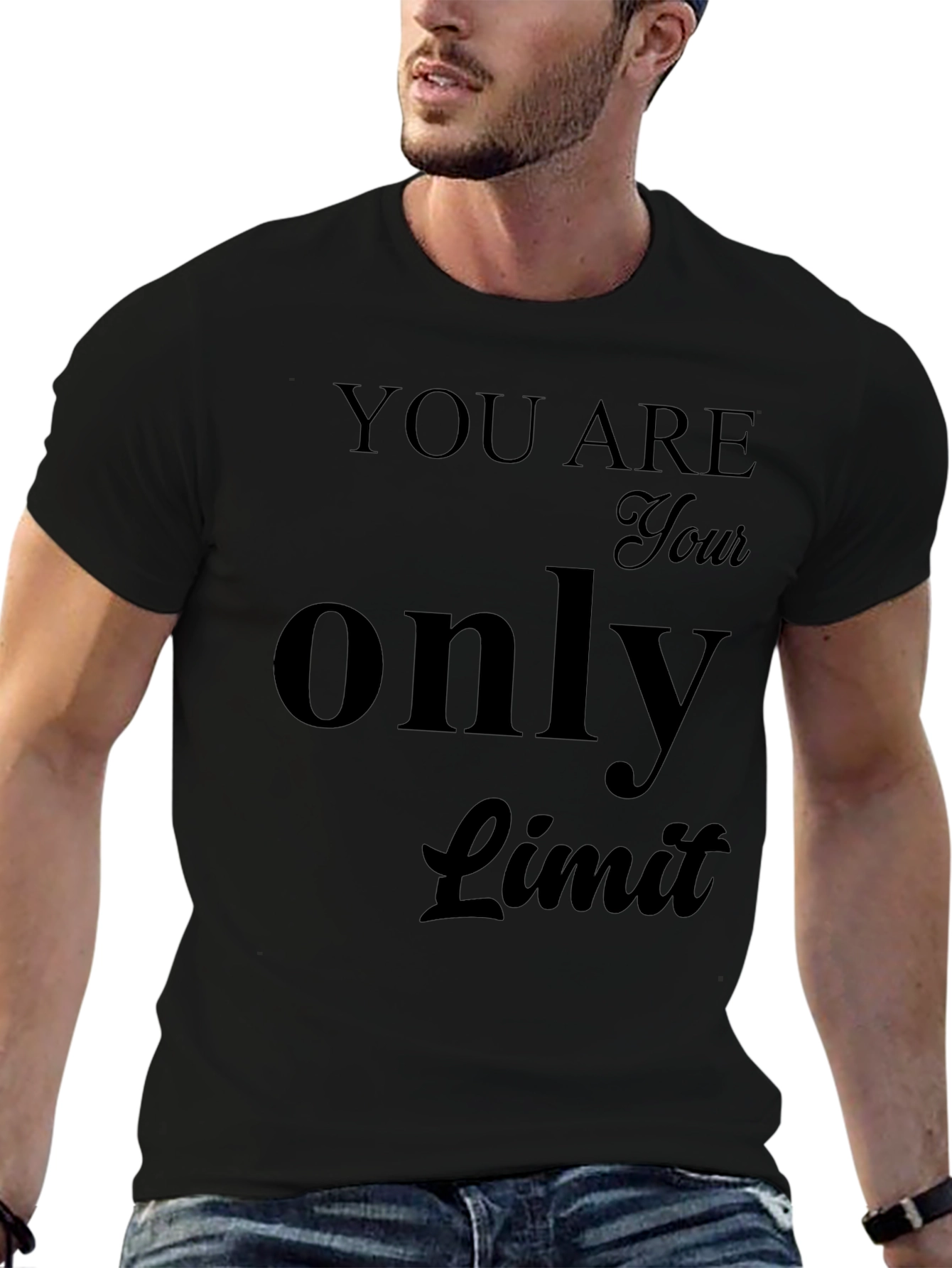 Motivational Black T-Shirt - You Are Your Only Limit