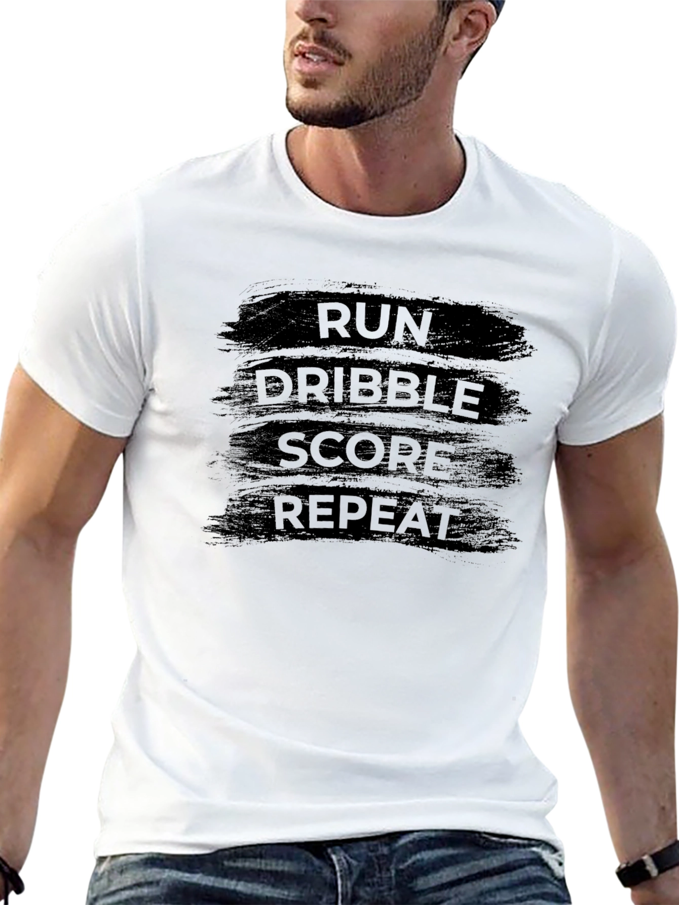 Run Dribble Score Repeat Black T-Shirt