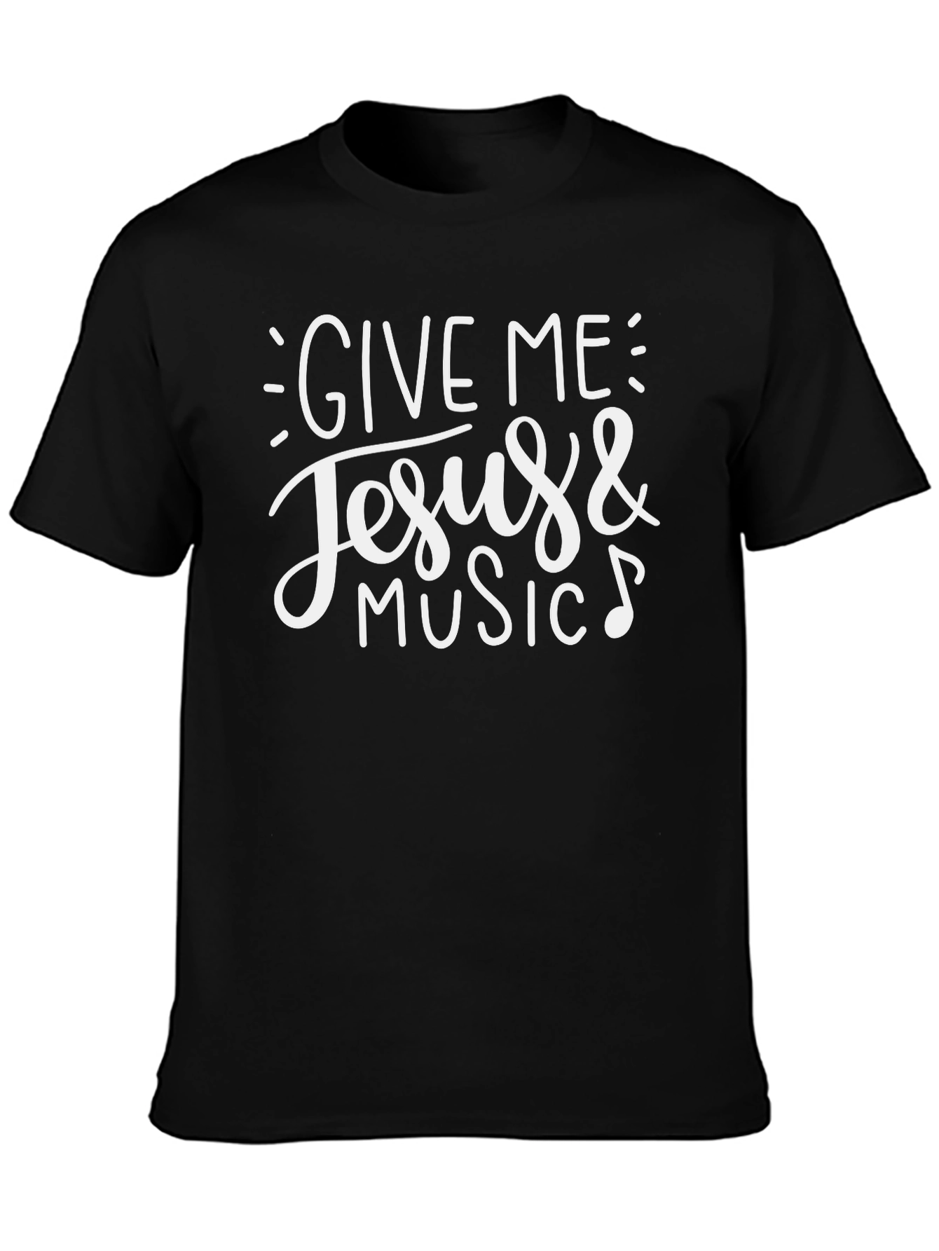 Give Me Jesus & Music Graphic T-Shirt - Black