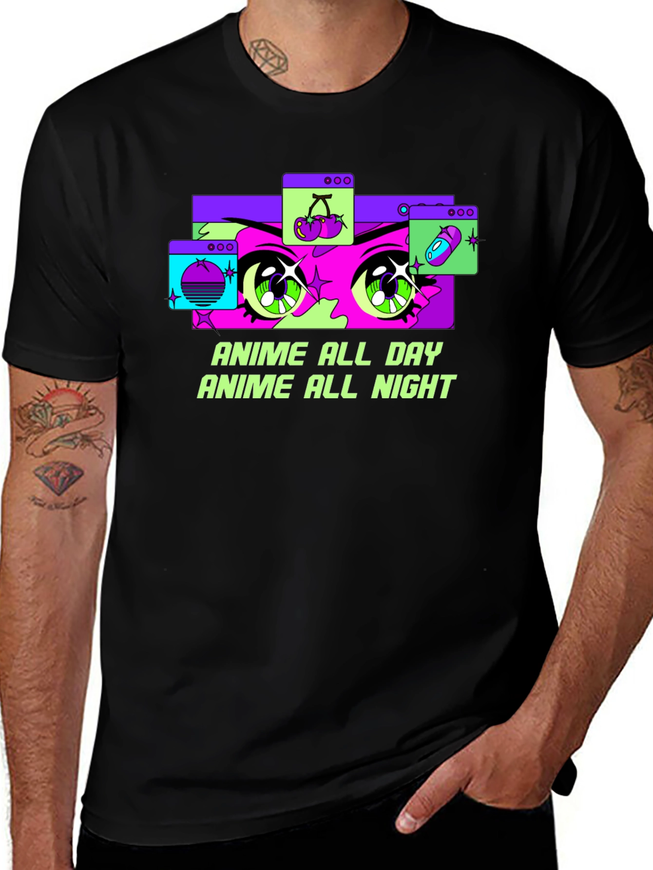 Anime All Day Graphic Tee