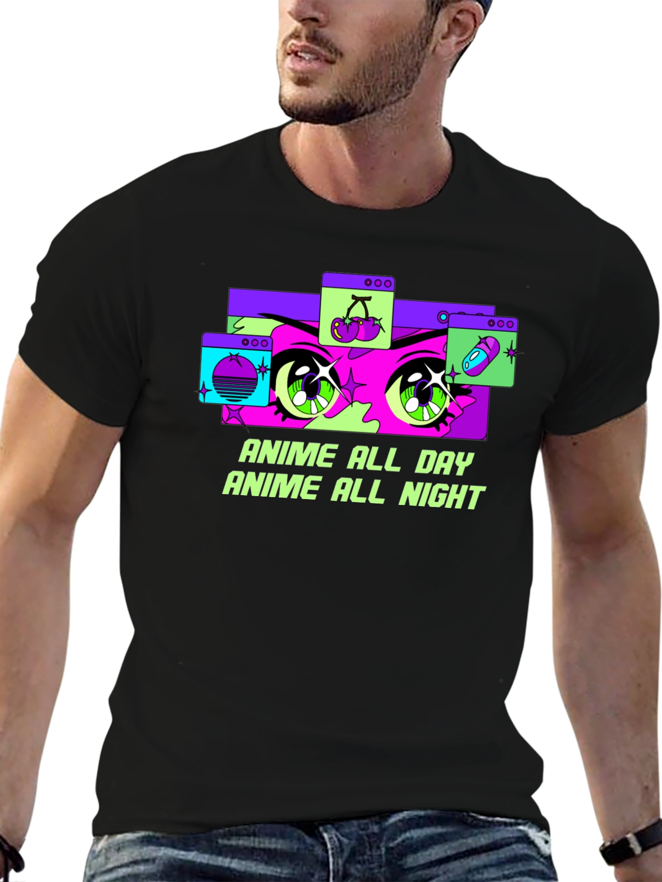 Anime All Day Graphic Tee