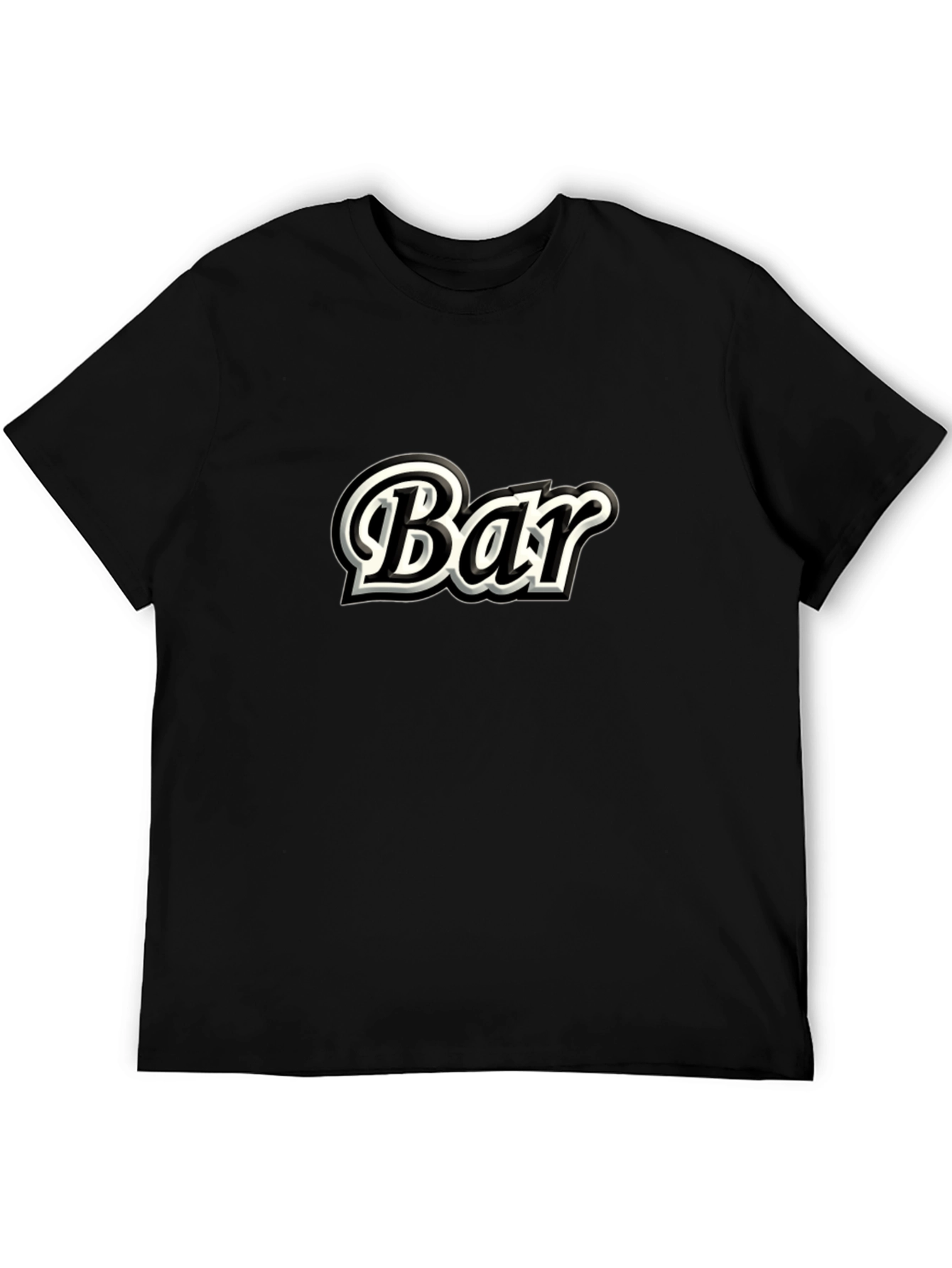 Stylish Black Bar Graphic T-Shirt for Men