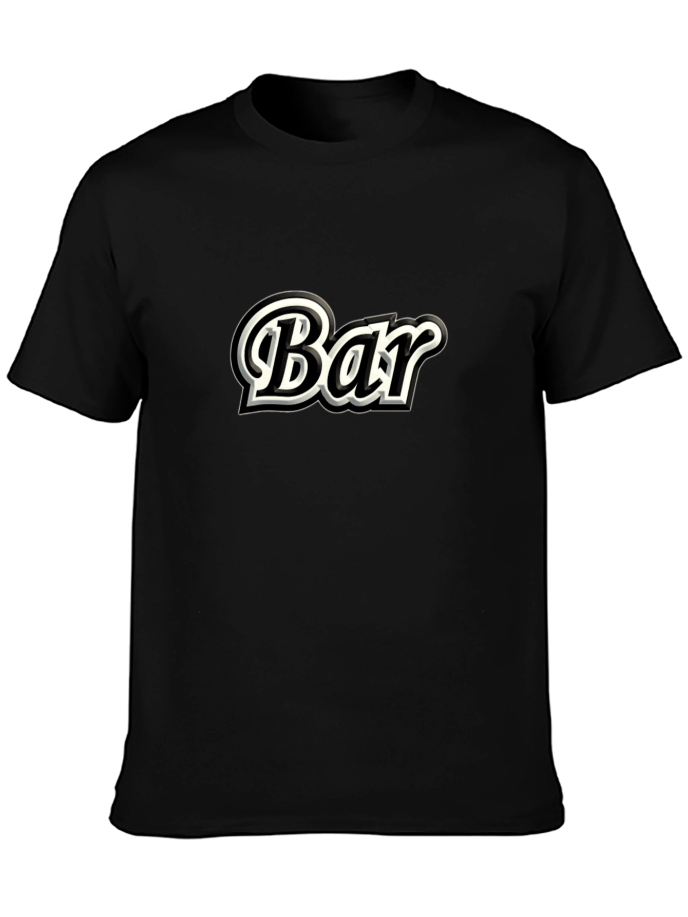 Stylish Black Bar Graphic T-Shirt for Men